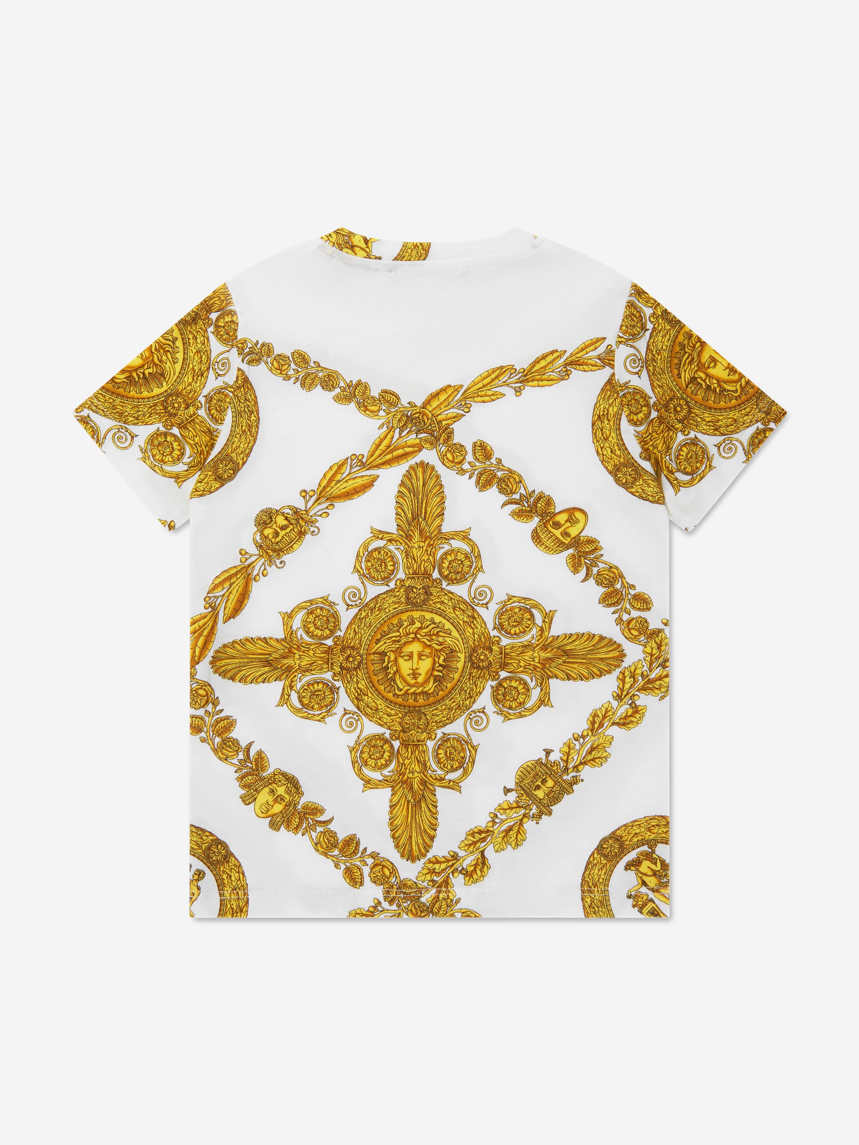 Versace Girls Heritage Print T-Shirt in White