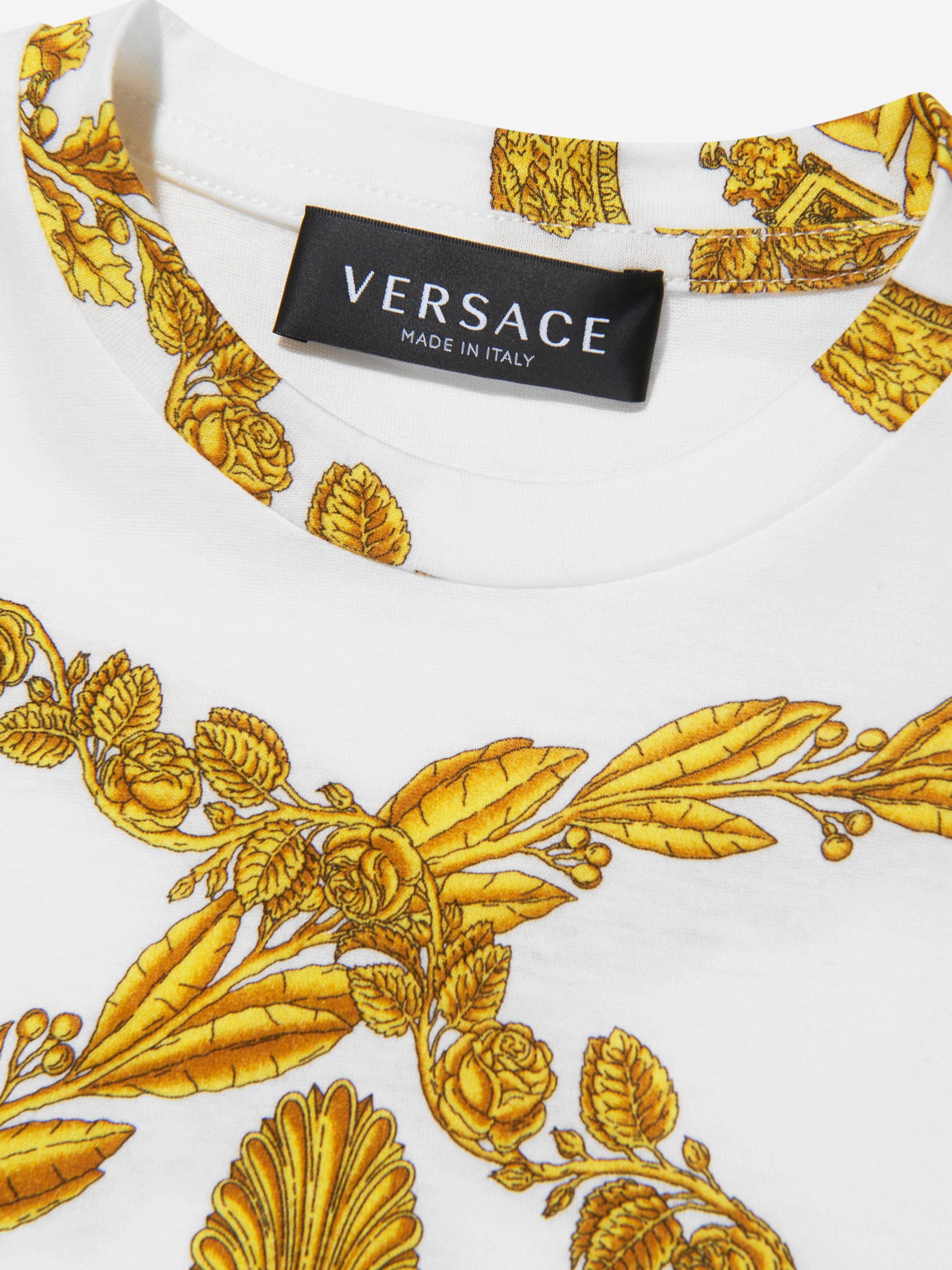 Versace Girls Heritage Print T-Shirt in White