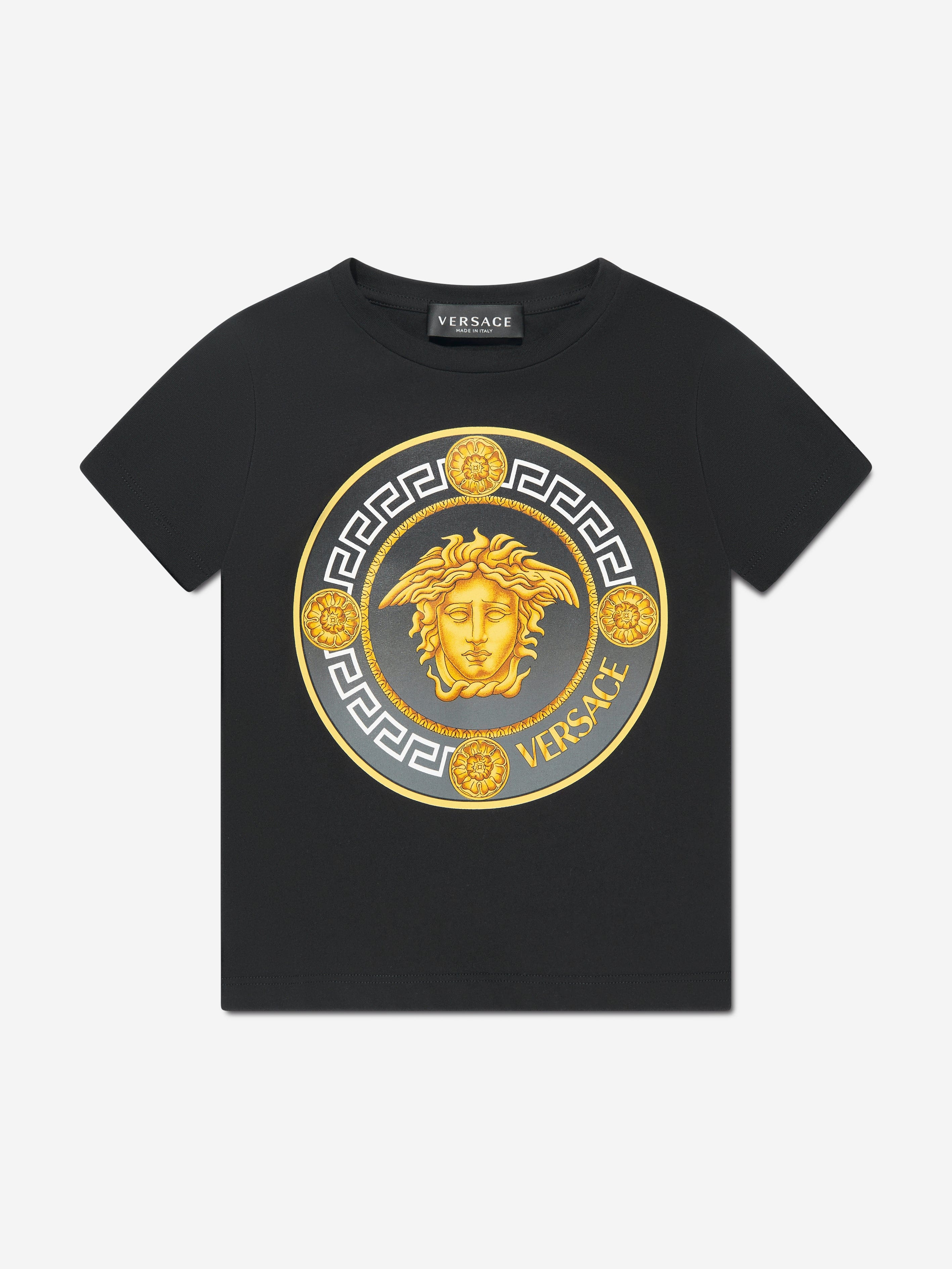 Versace Kids Medusa Logo T-Shirt in Black