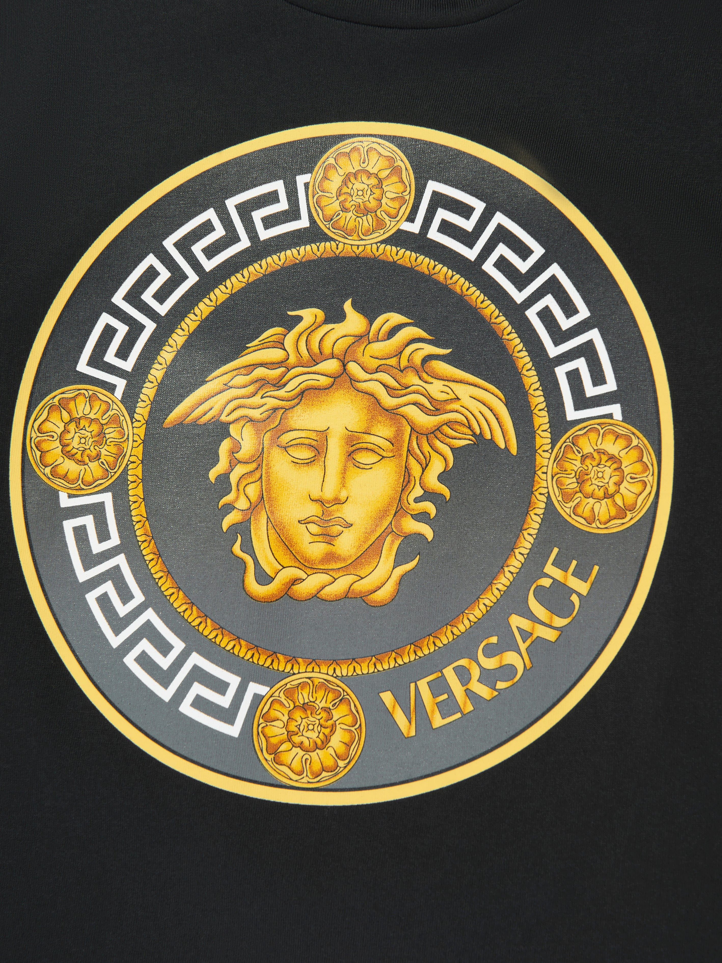 Versace Kids Medusa Logo T-Shirt in Black