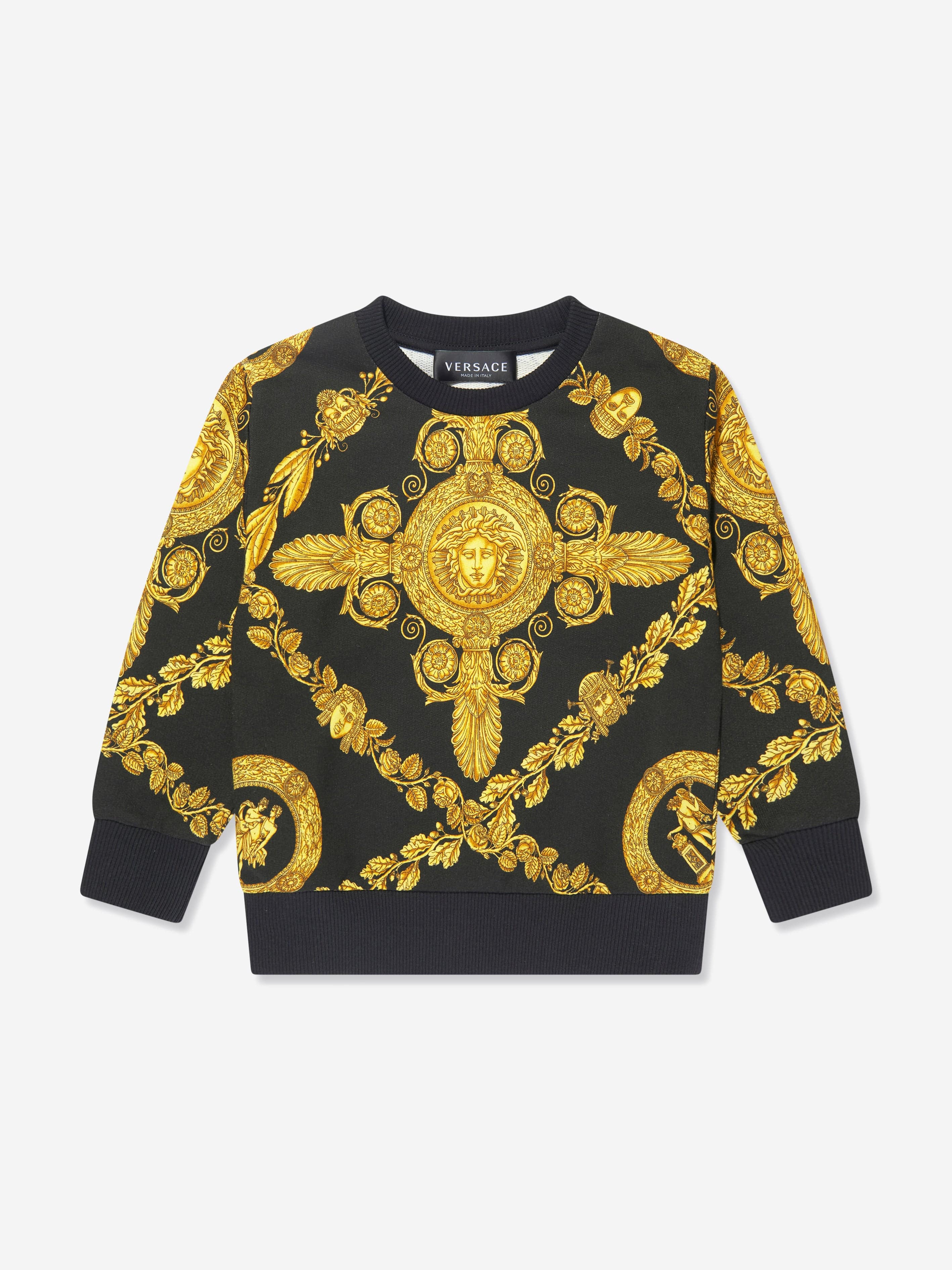 Versace Kids Heritage Print Sweatshirt in Black