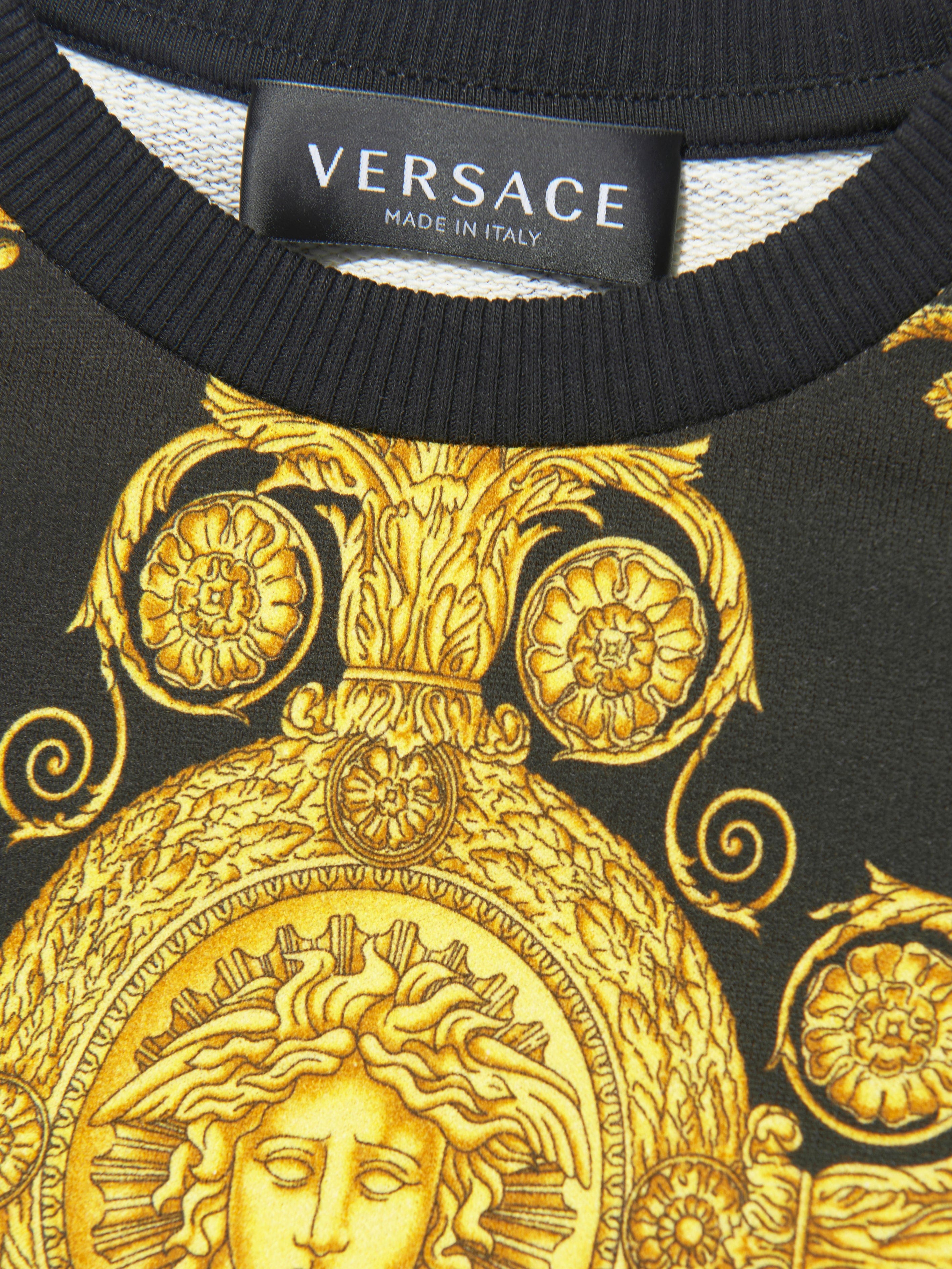 Versace Kids Heritage Print Sweatshirt in Black