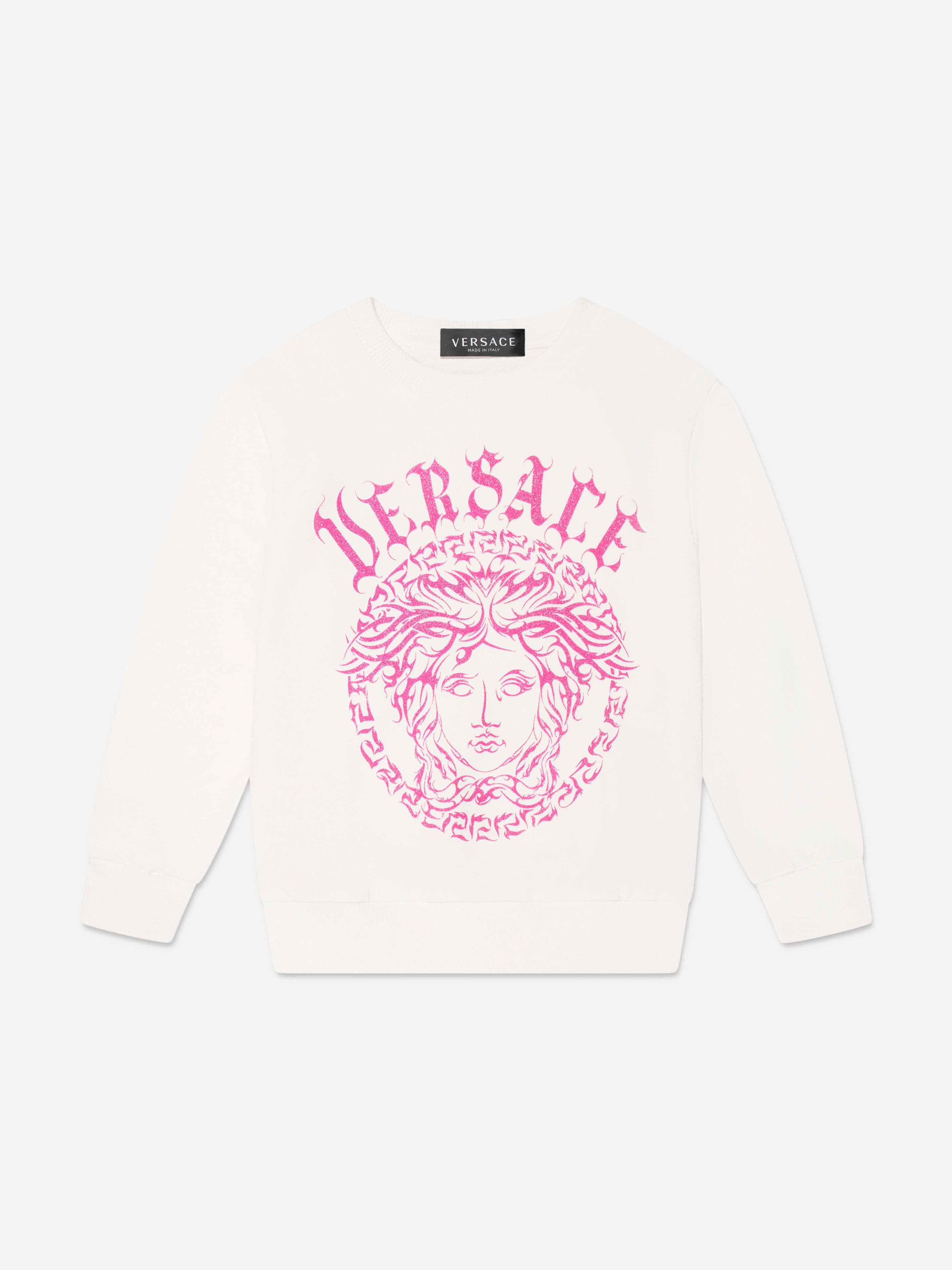 Versace Girls Medusa Logo Sweatshirt in White