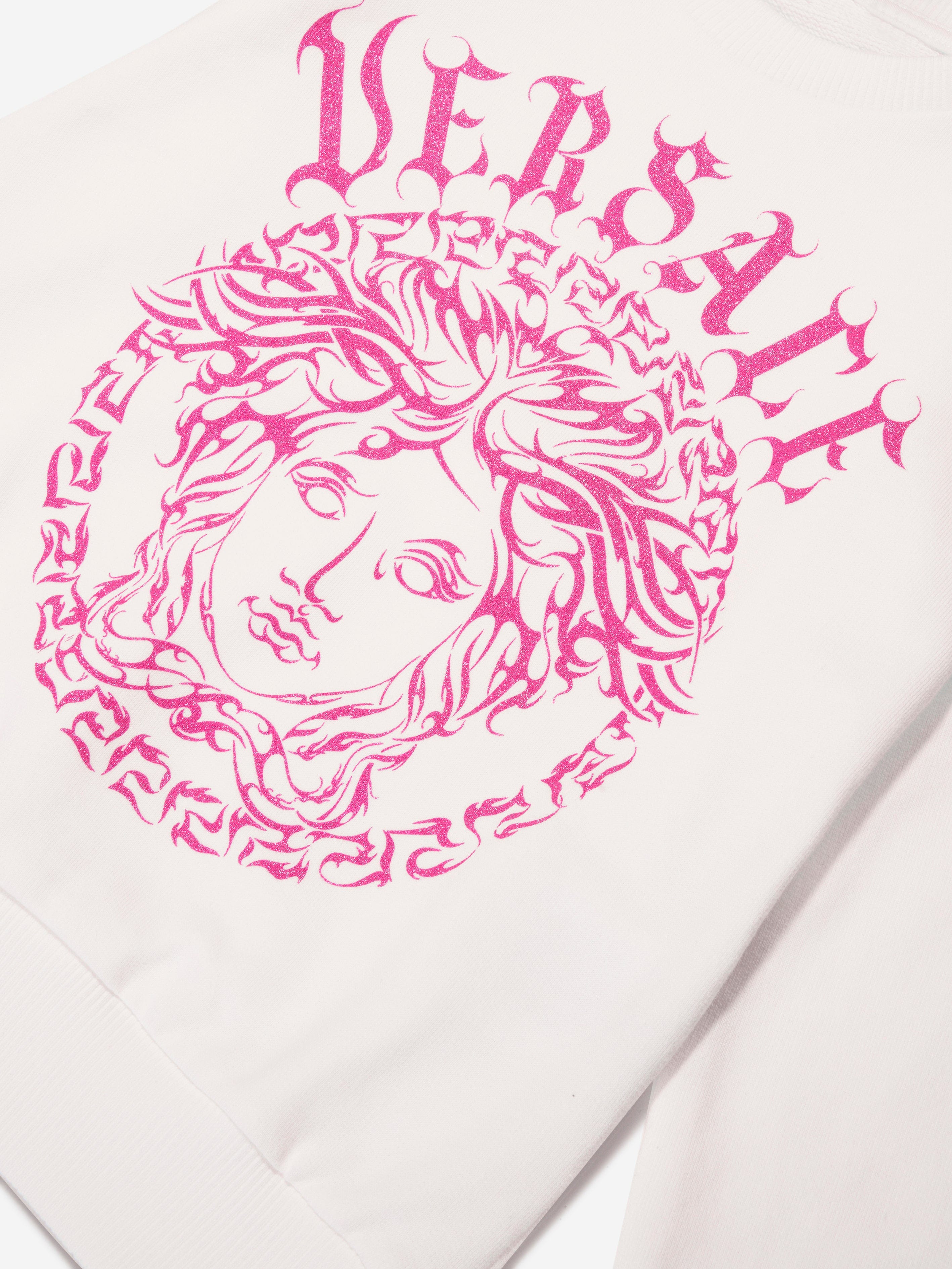 Versace Girls Medusa Logo Sweatshirt in White