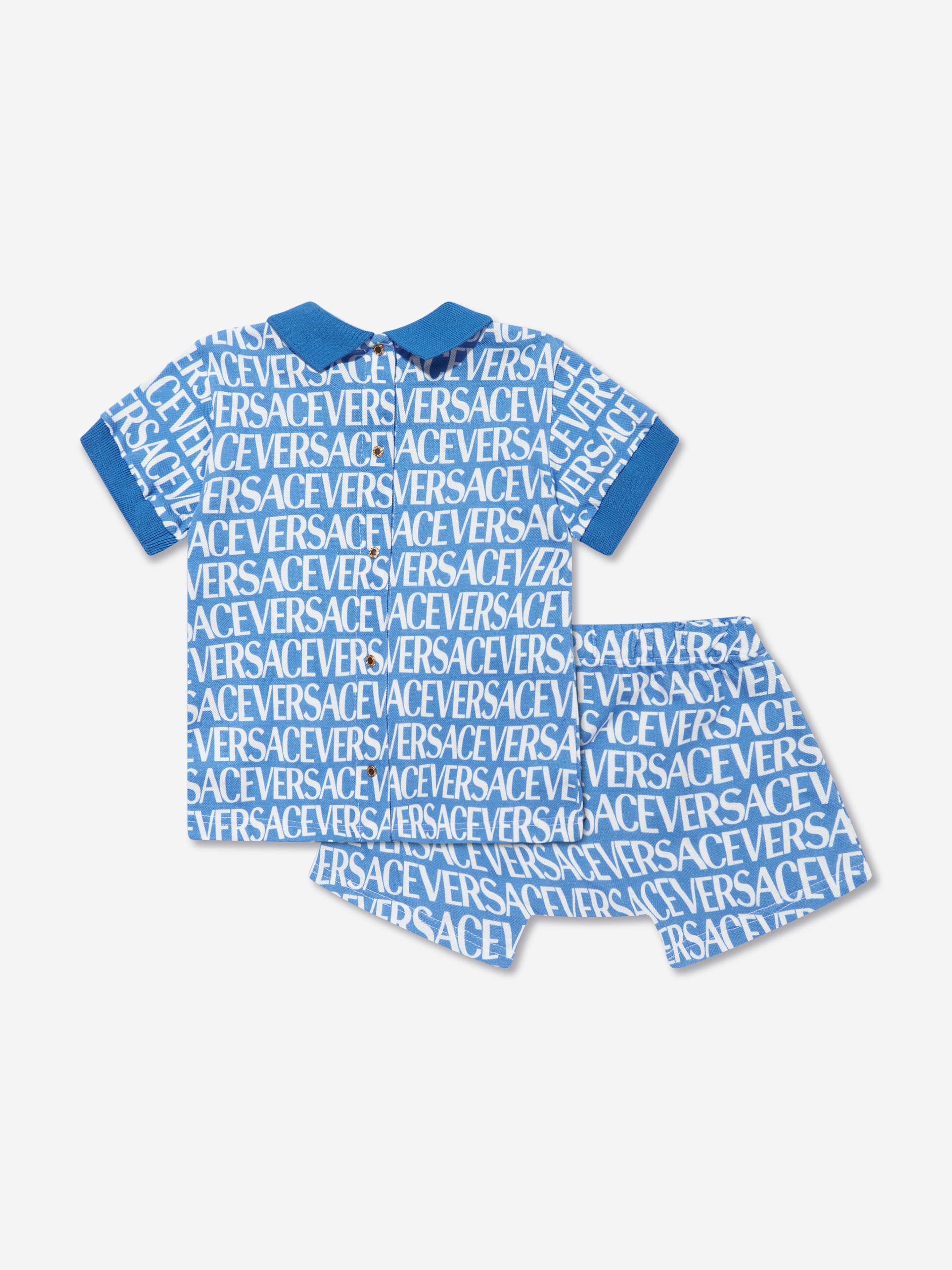 Versace Baby Boys Logo Top And Shorts Set in Blue