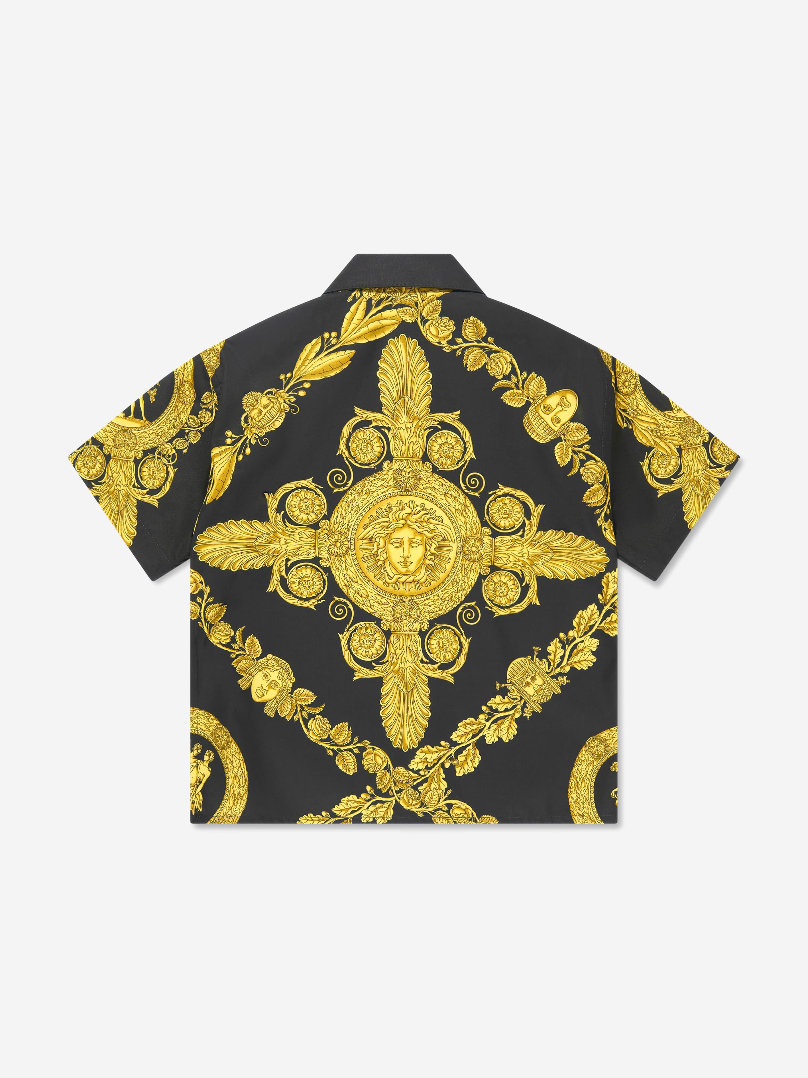 Versace Boys Short Sleeve Heritage Shirt in Black