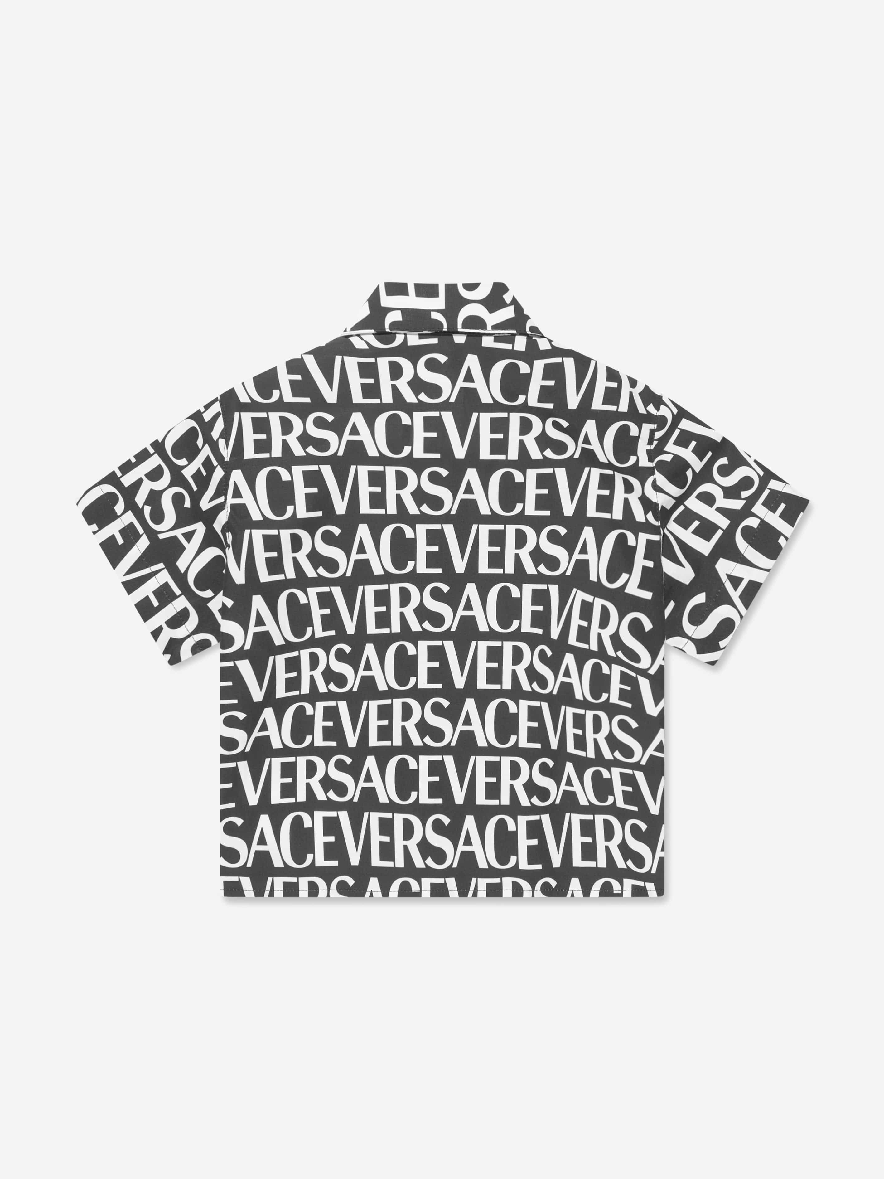 Versace Baby Boys Short Sleeve Heritage Shirt in Black