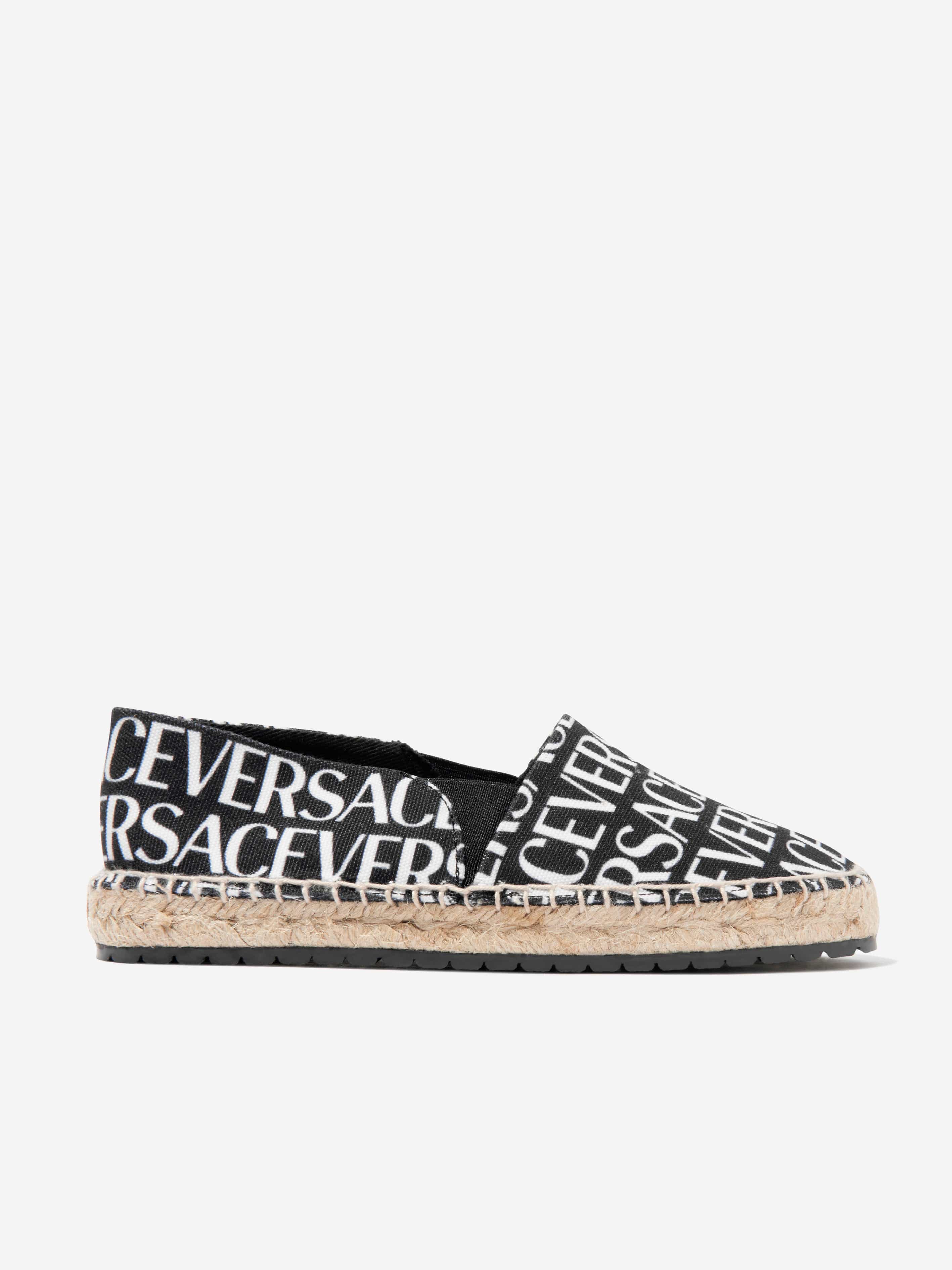 Versace Girls Logo Espadrilles in Black