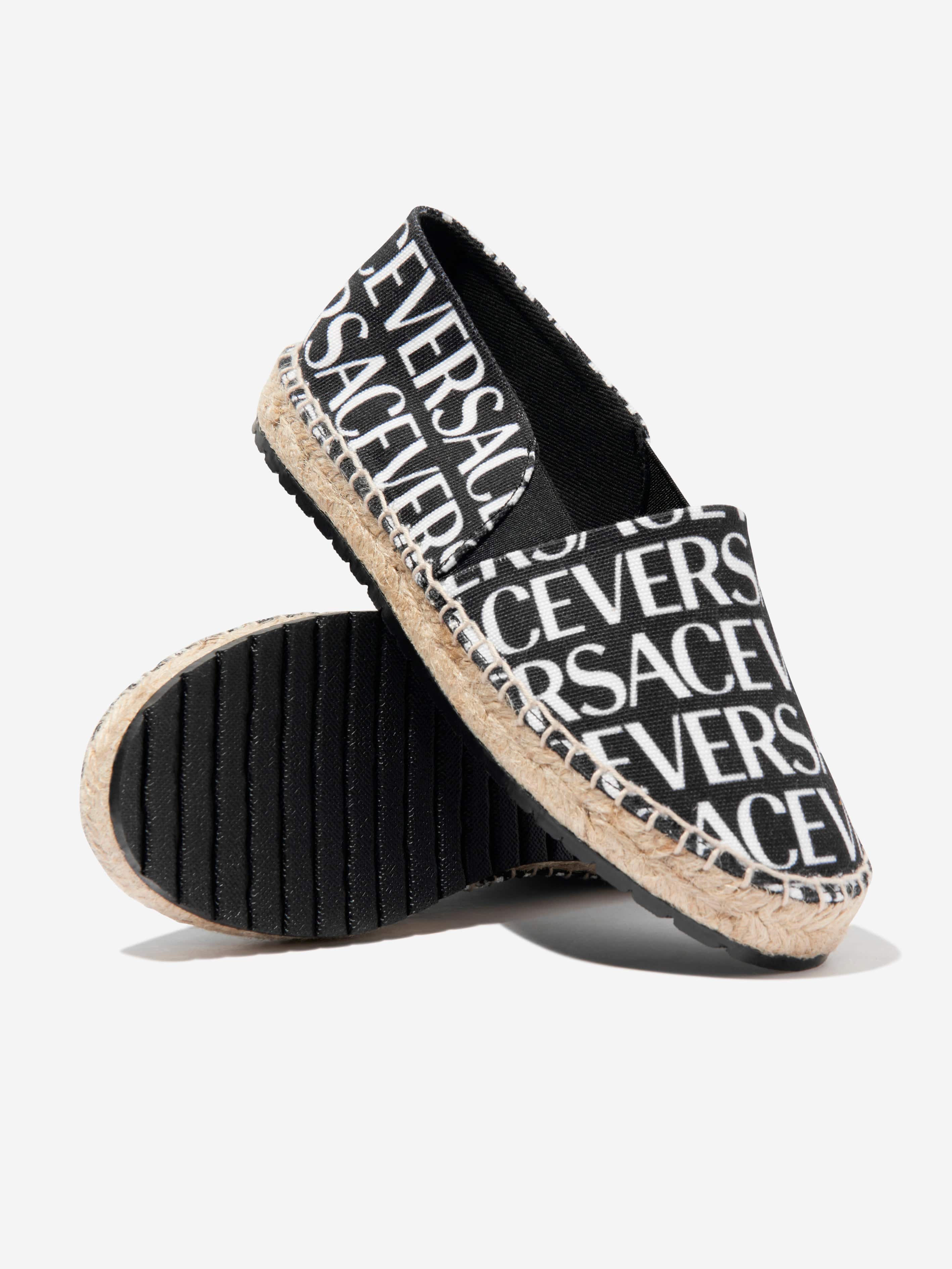 Versace Girls Logo Espadrilles in Black