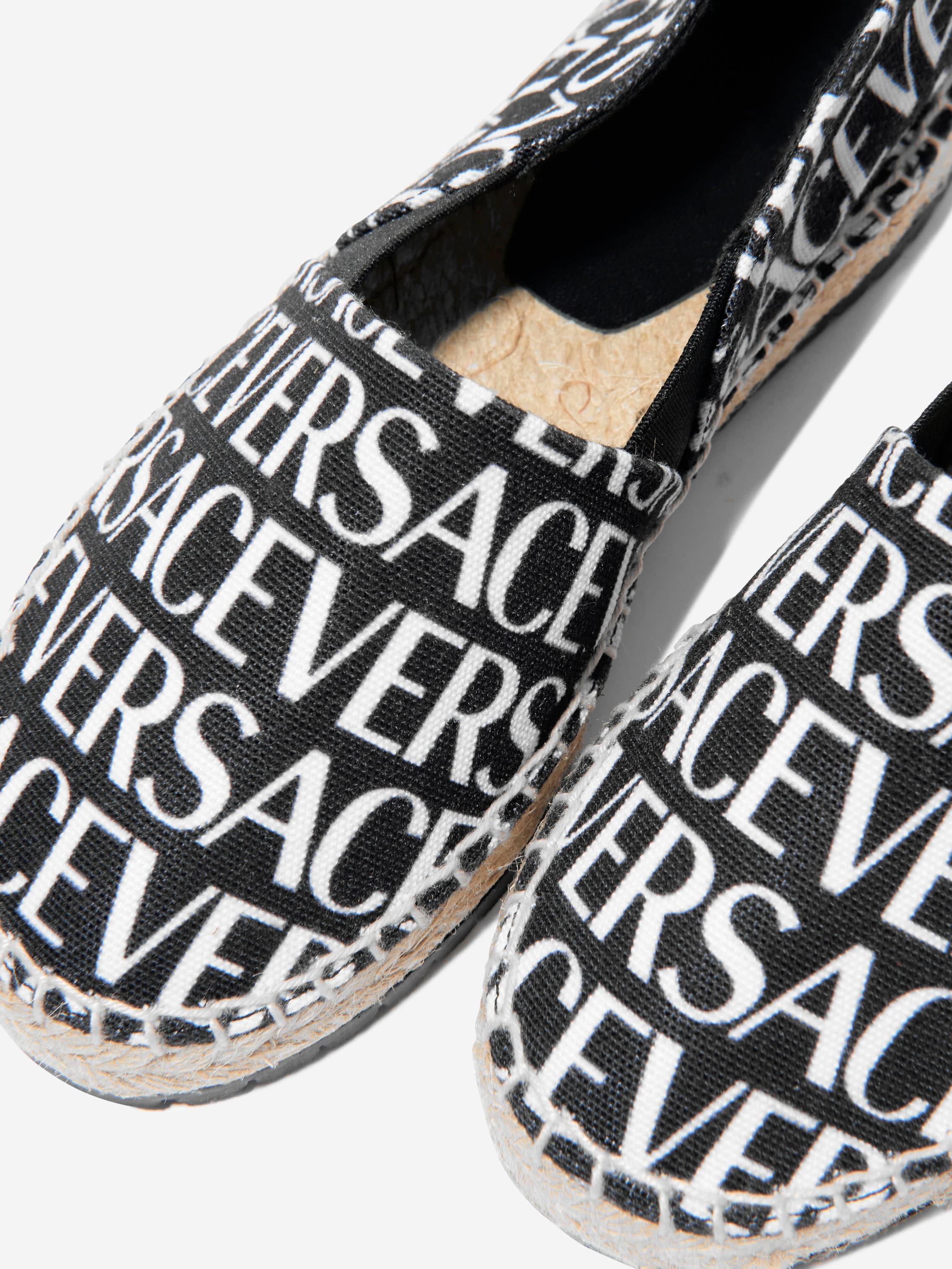 Versace Girls Logo Espadrilles in Black