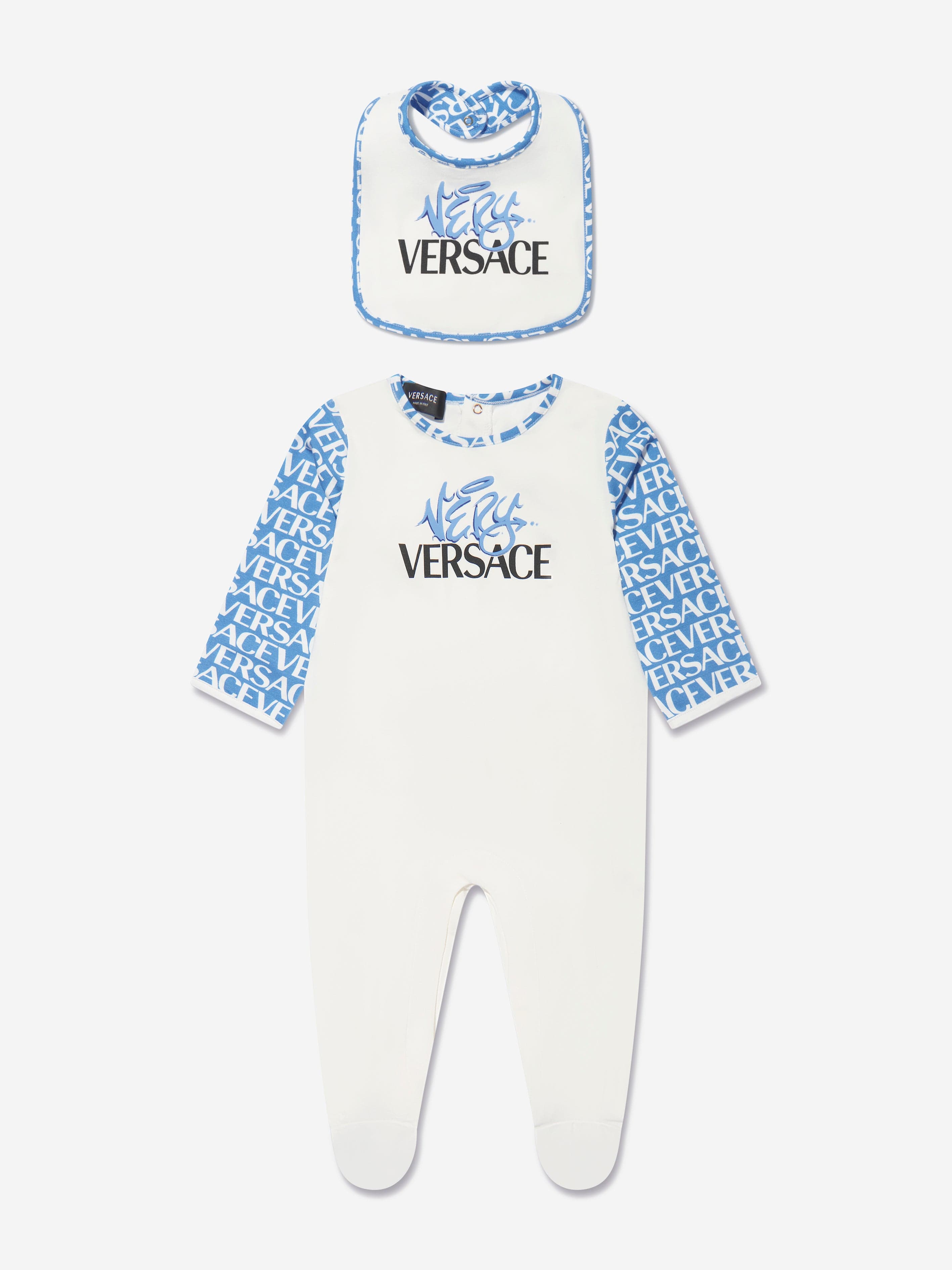 Versace Baby Boys Babygrow Gift Set in White