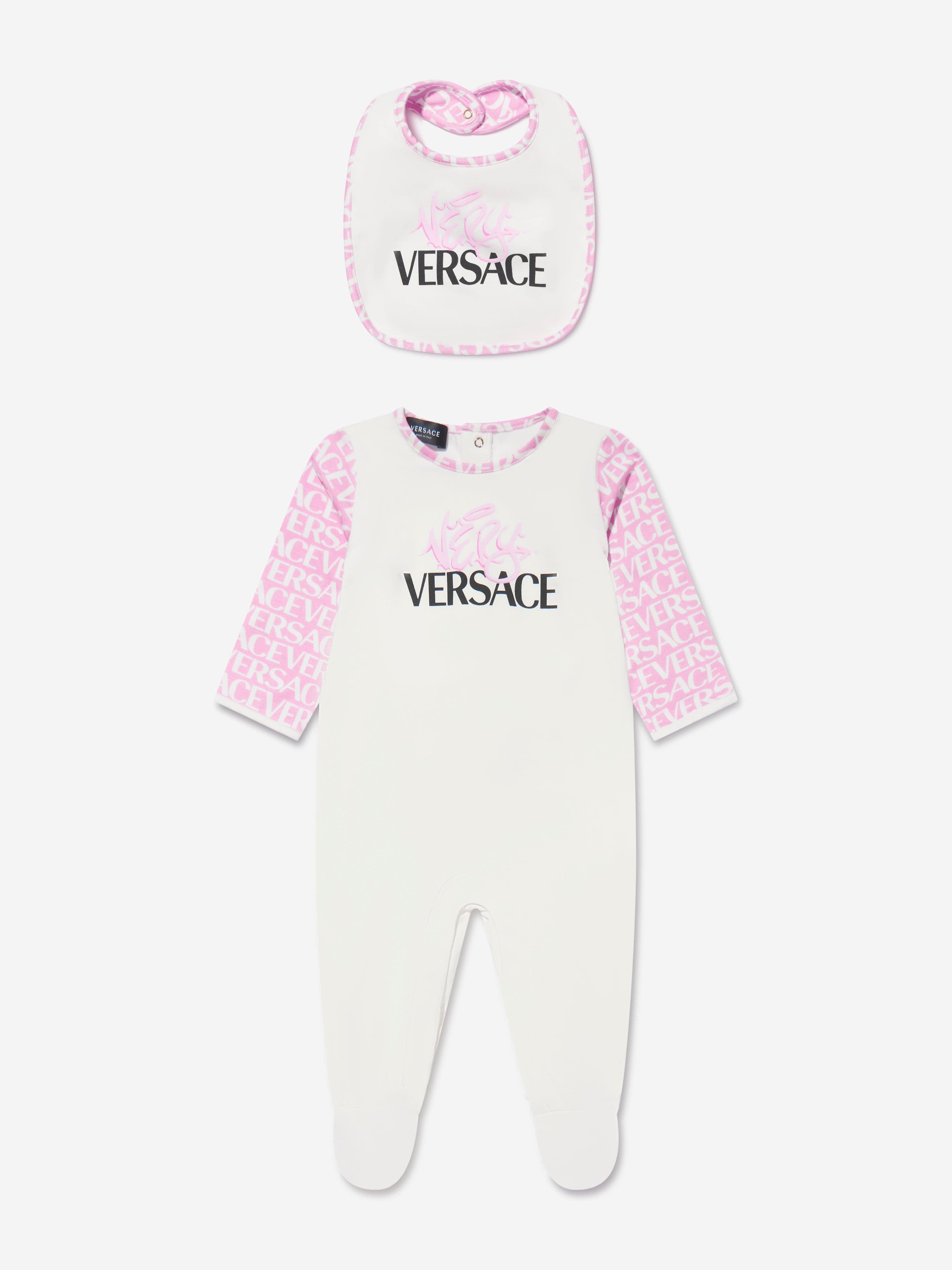 Versace Baby Girls Babygrow Gift Set in White