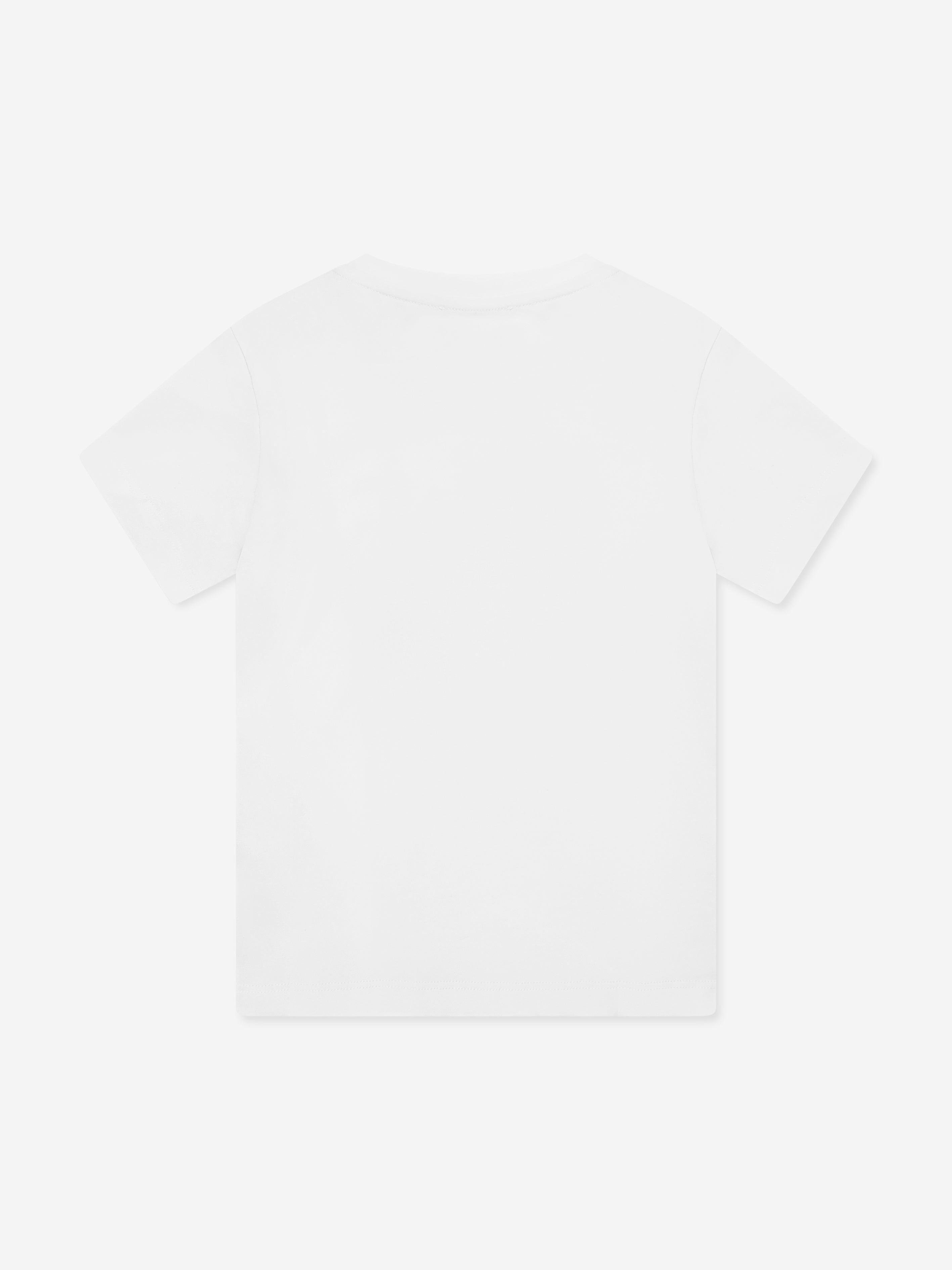 Versace Girls Diamante Logo T-Shirt in White