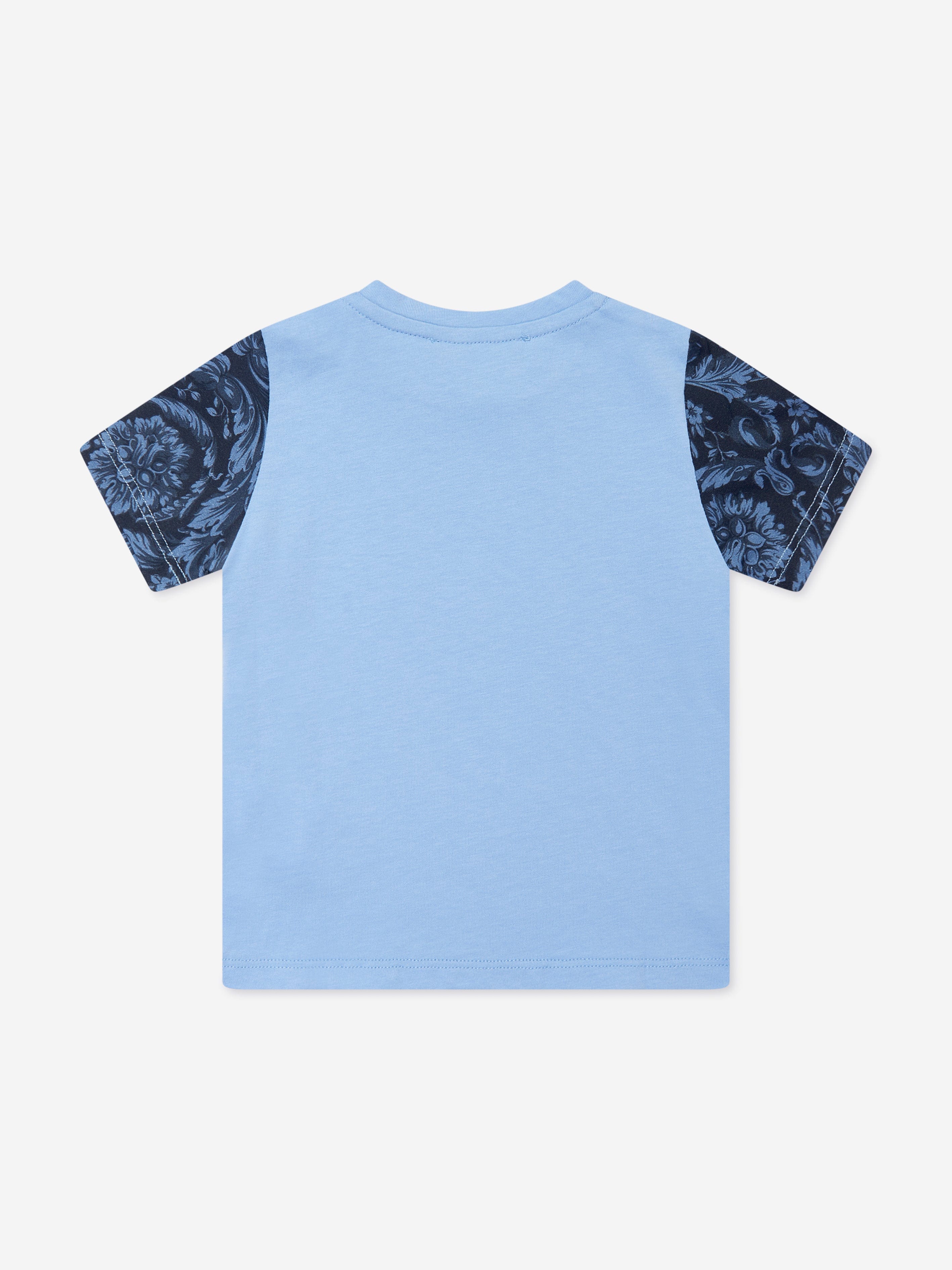 Versace Baby Boys Barocco Logo T-Shirt in Blue