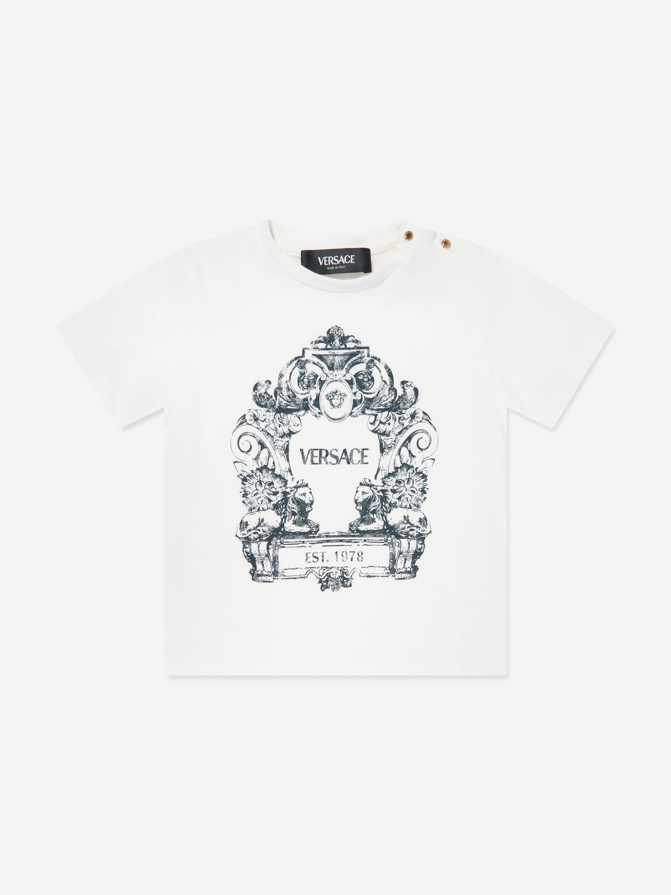 Versace Baby Stemma Logo T-Shirt in White