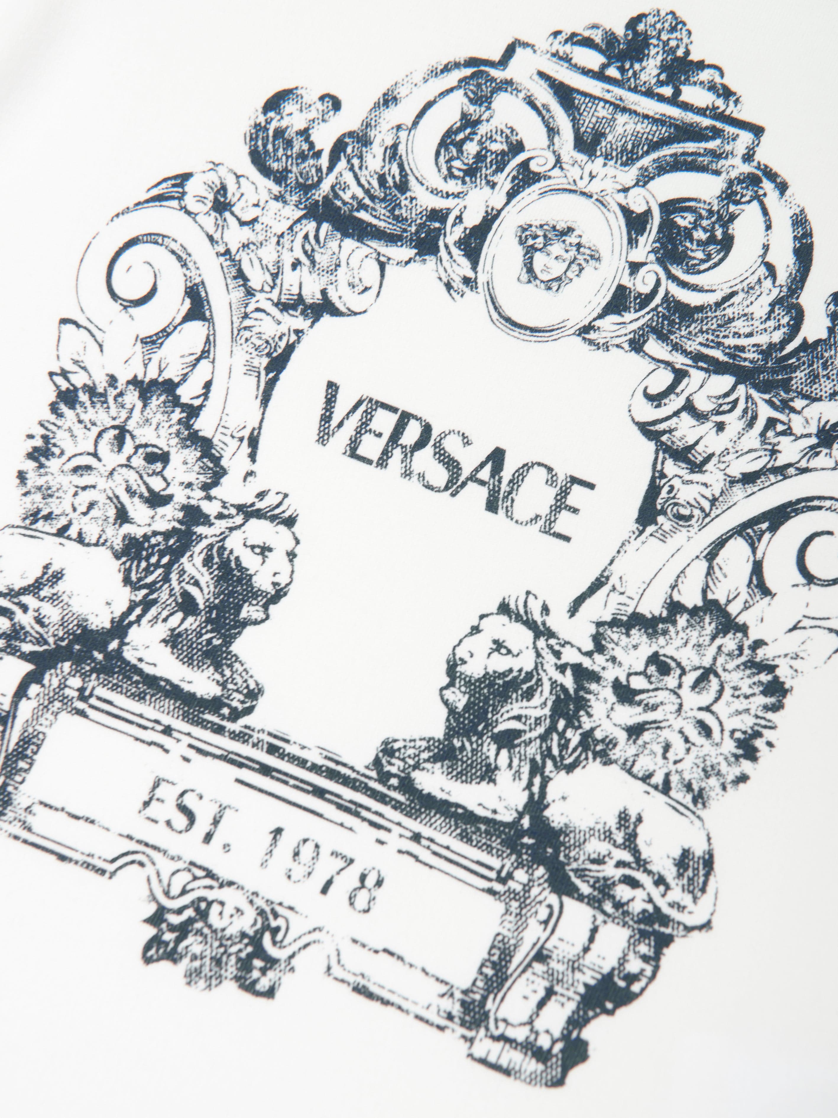 Versace Baby Stemma Logo T-Shirt in White