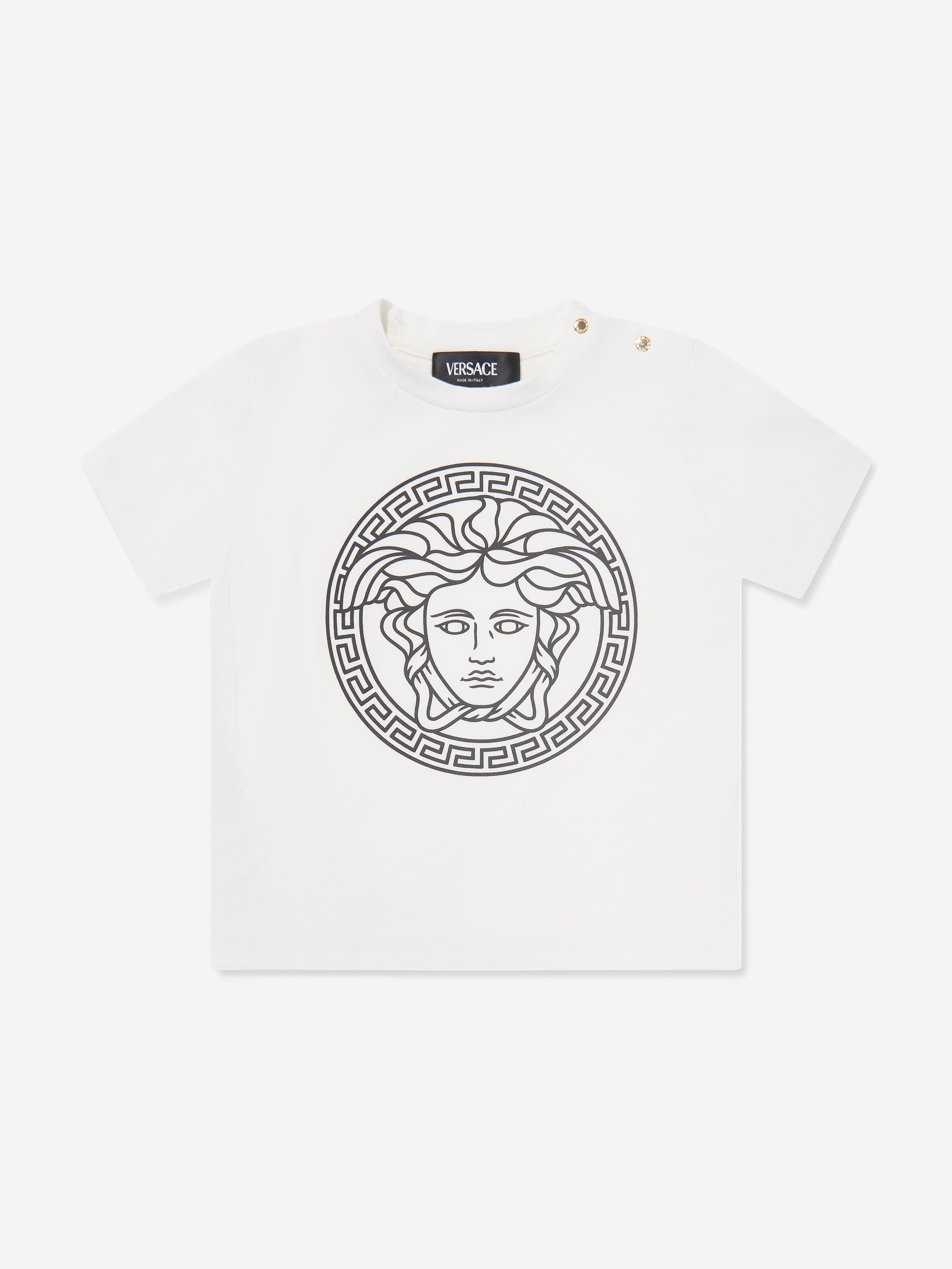 Versace Baby Medusa Greca Print T-Shirt in White