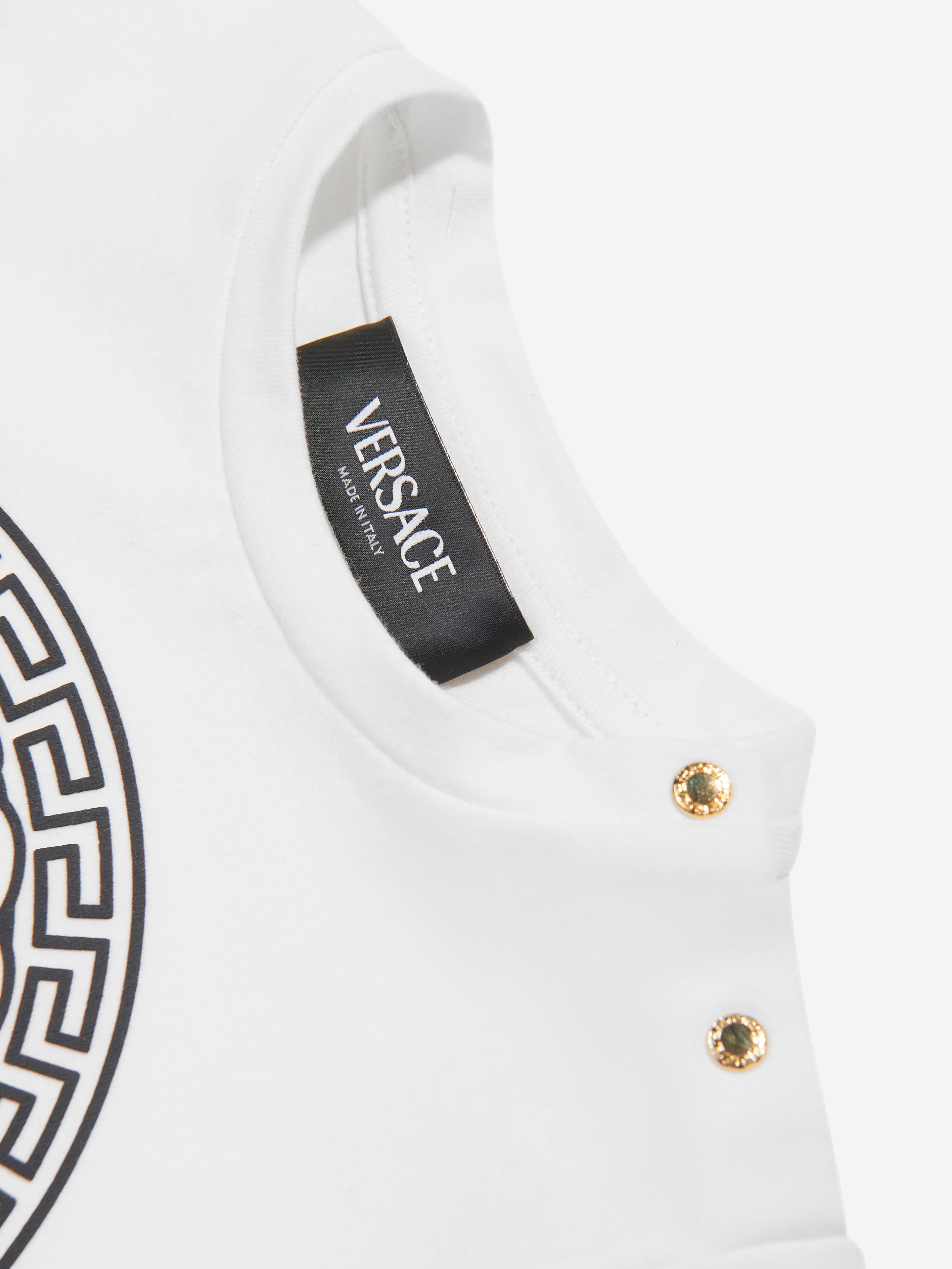 Versace Baby Medusa Greca Print T-Shirt in White