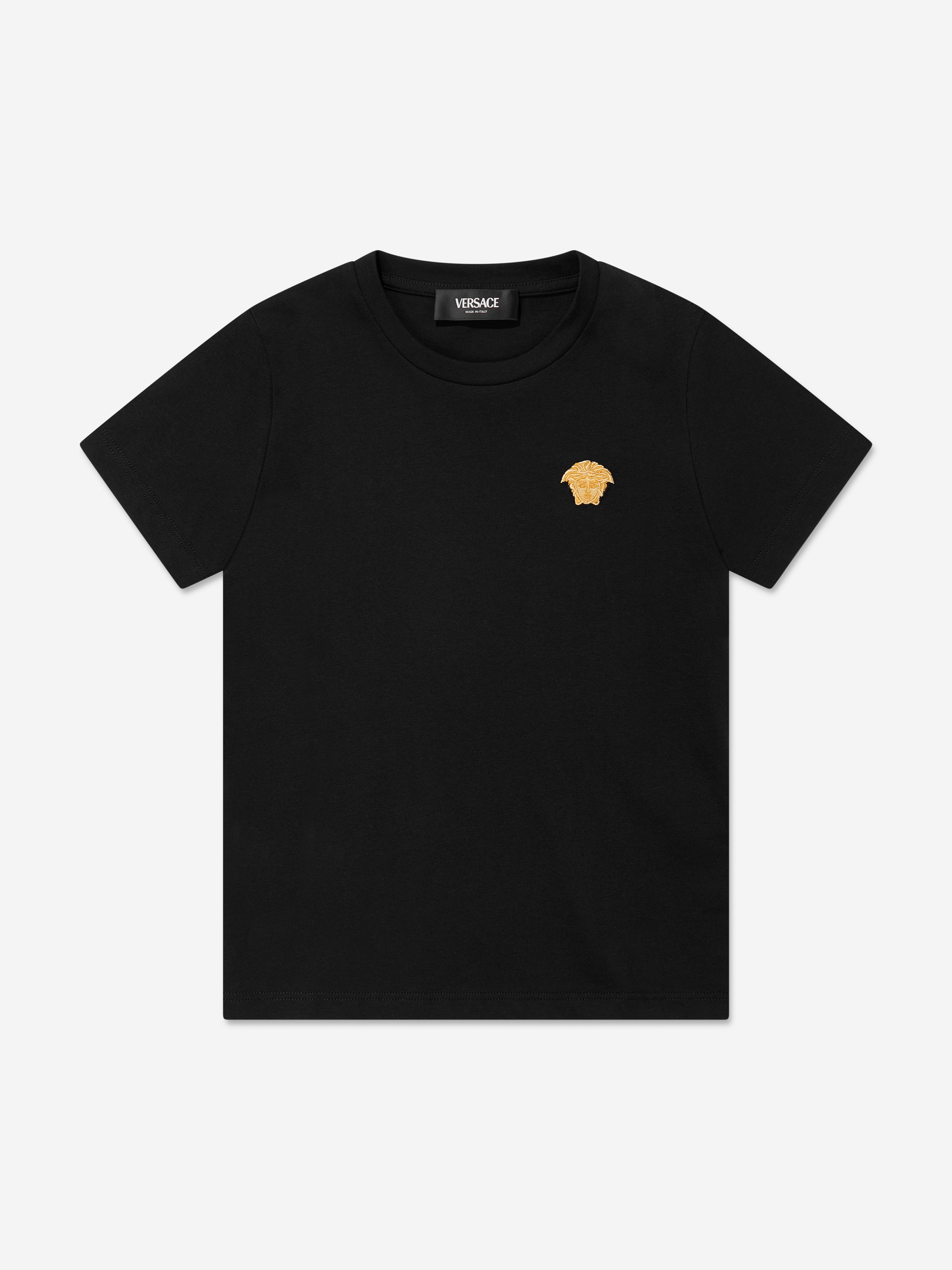 Versace Boys Medusa Logo T-Shirt in Black