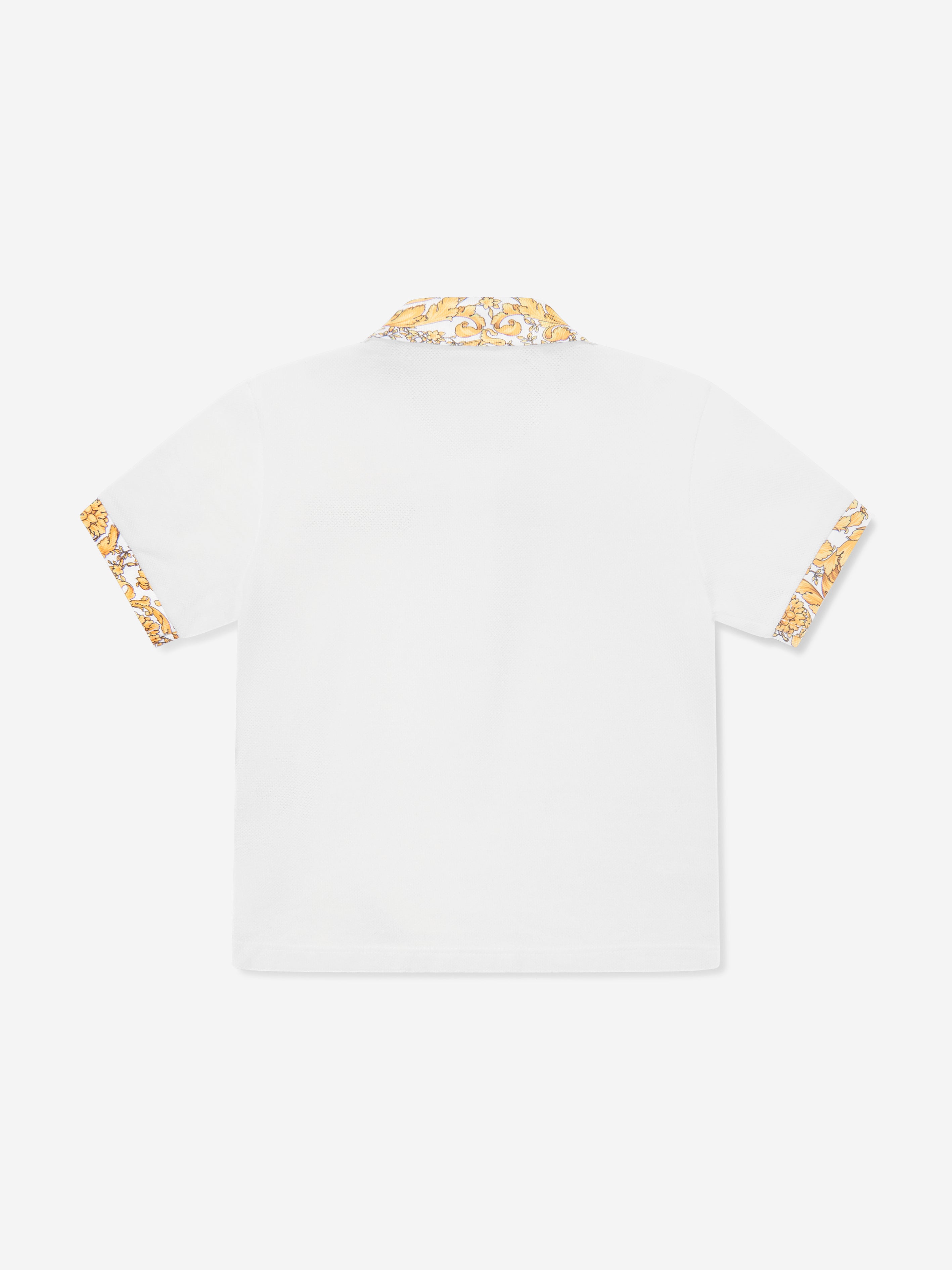 Versace Baby Boys Barocco Logo Polo Shirt in White