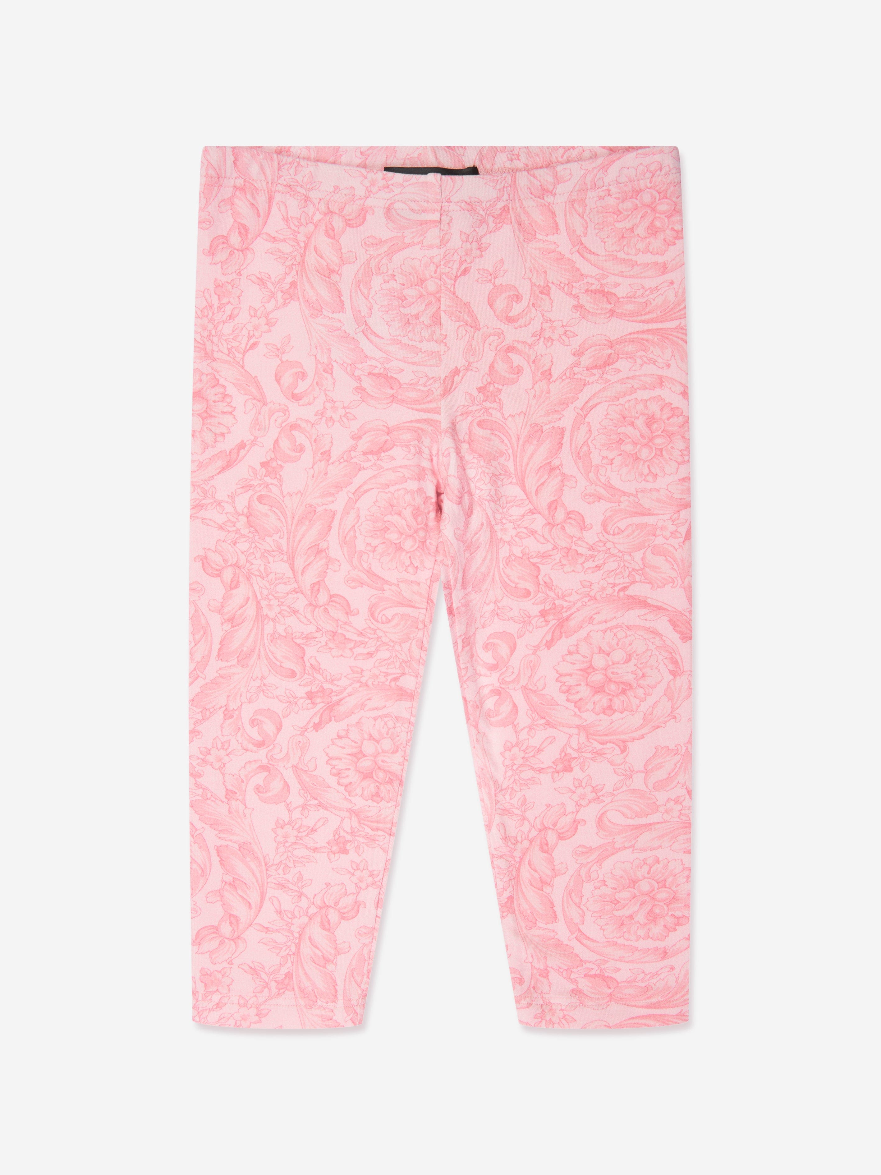 Versace Baby Girls Barocco Leggings in Pink