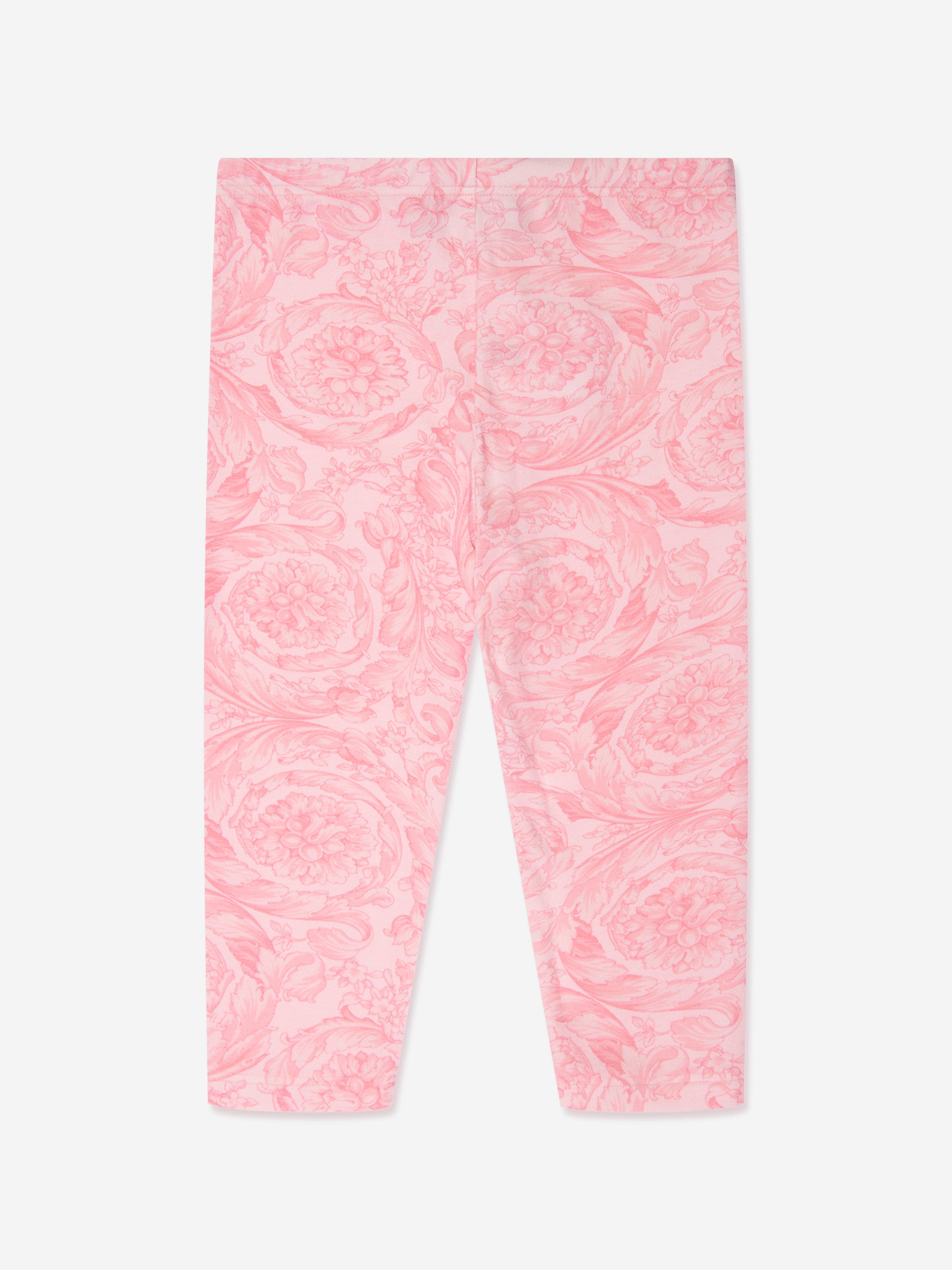 Versace Baby Girls Barocco Leggings in Pink