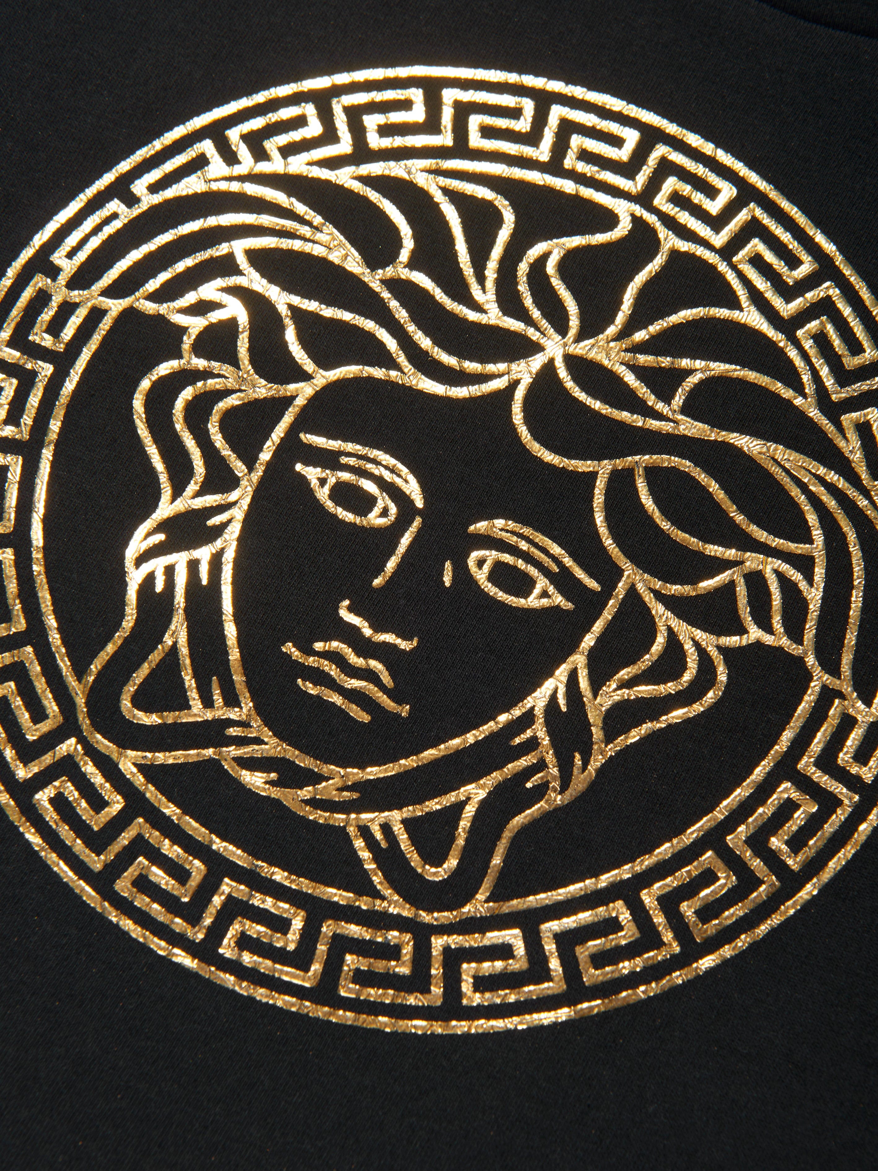 Versace Boys Medusa Logo T-Shirt in Black