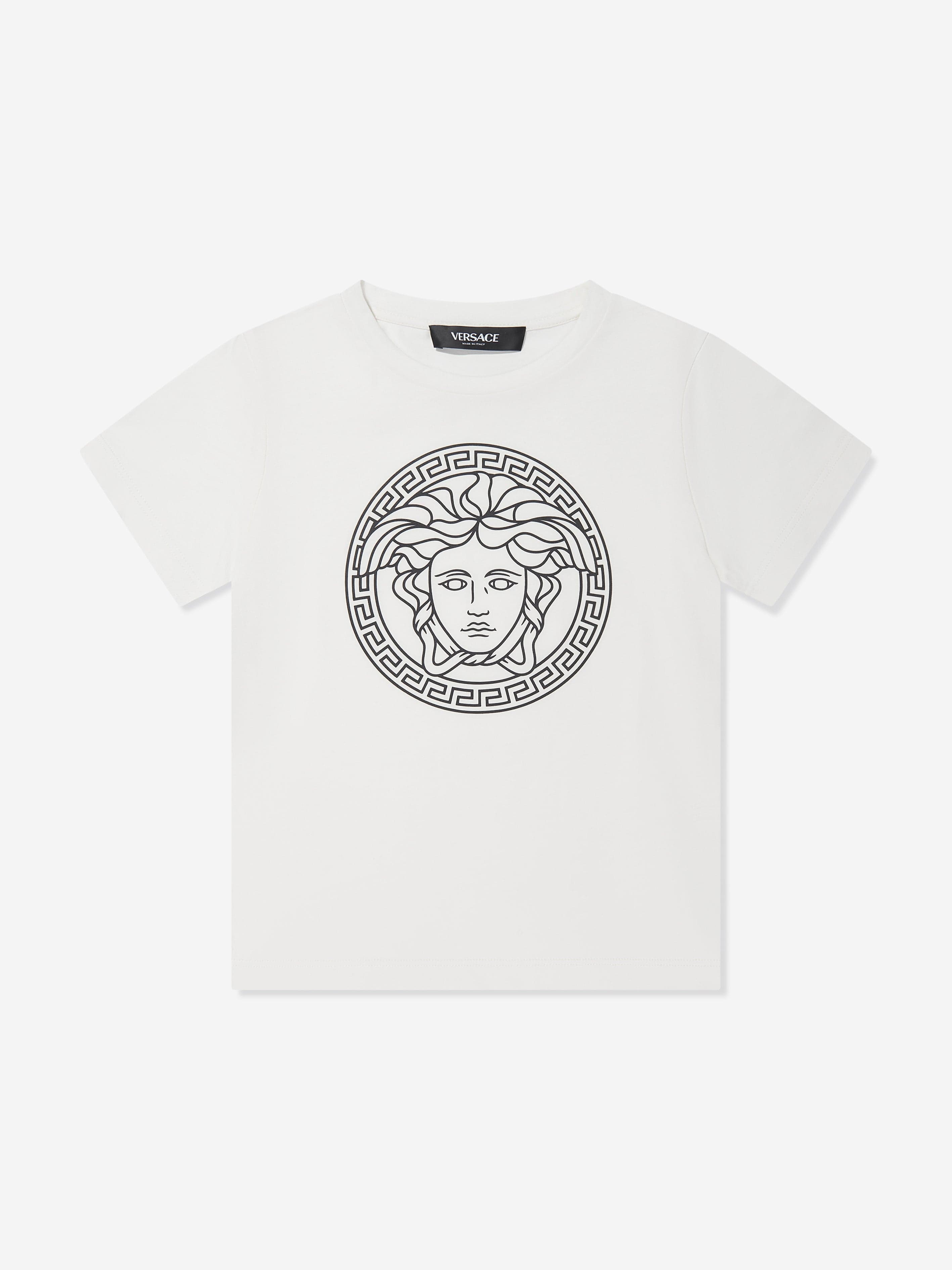 Versace Boys Medusa Logo T-Shirt in White