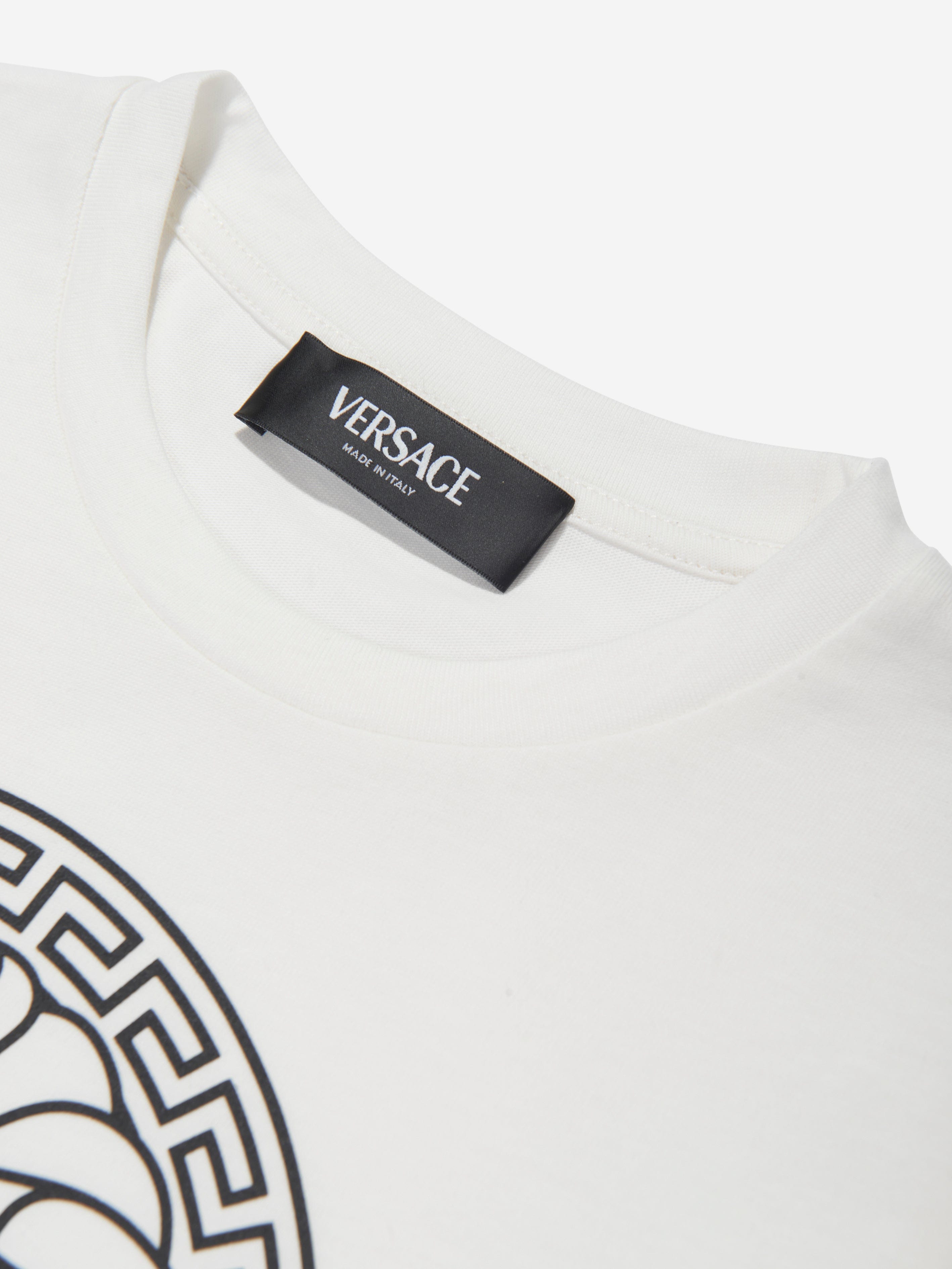 Versace Boys Medusa Logo T-Shirt in White