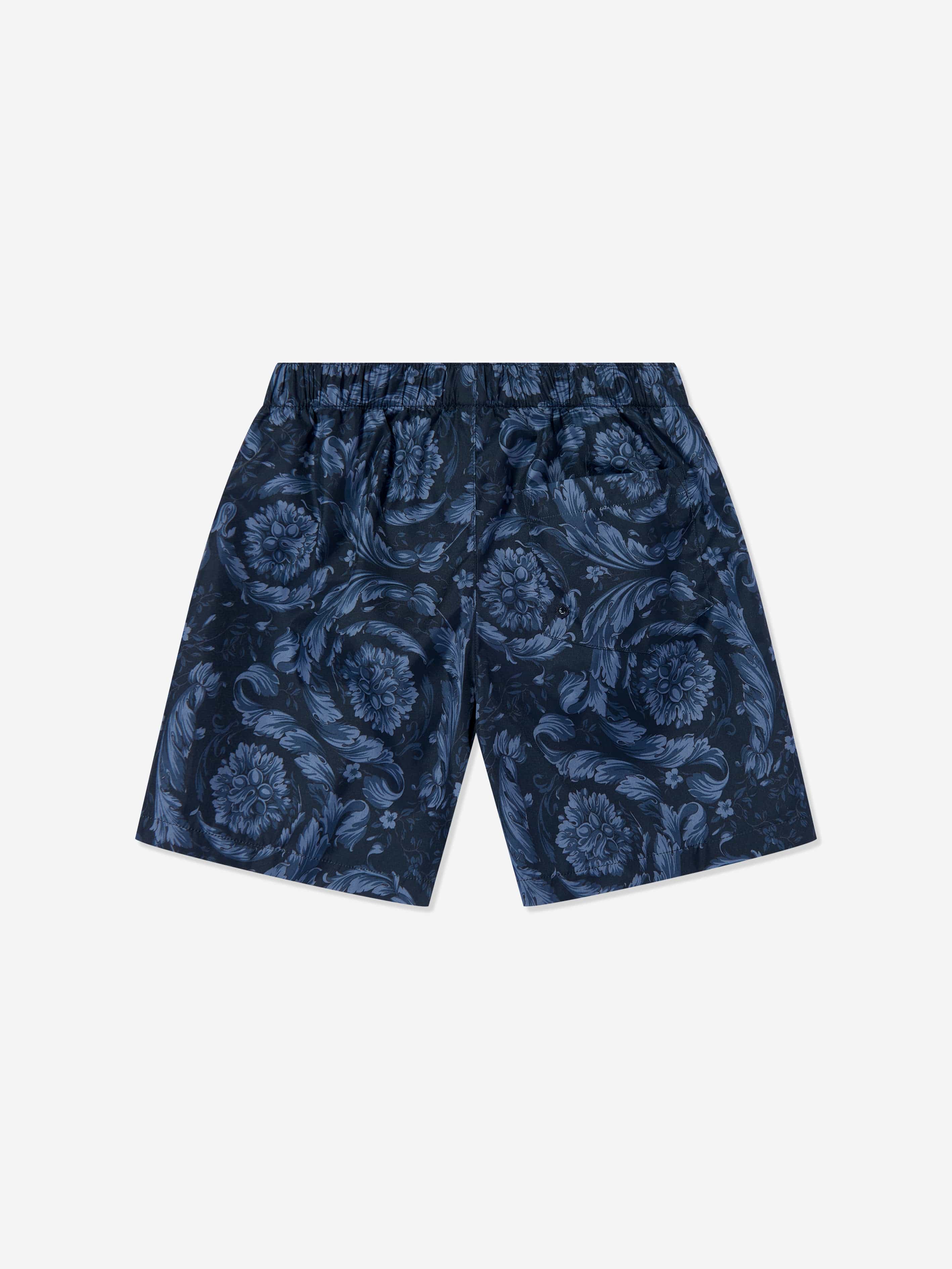 Versace Boys Baroque Logo Swim Shots in Navy