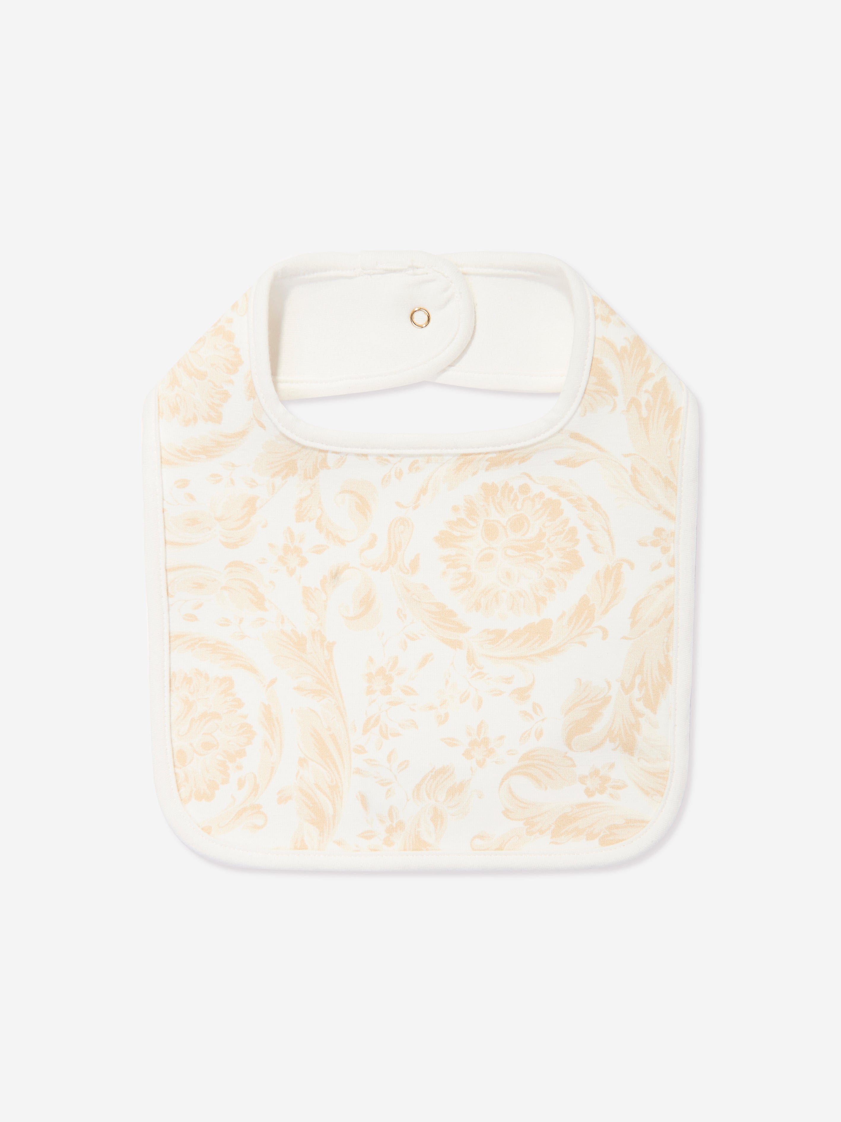 Versace Baby Barocco Bib in White