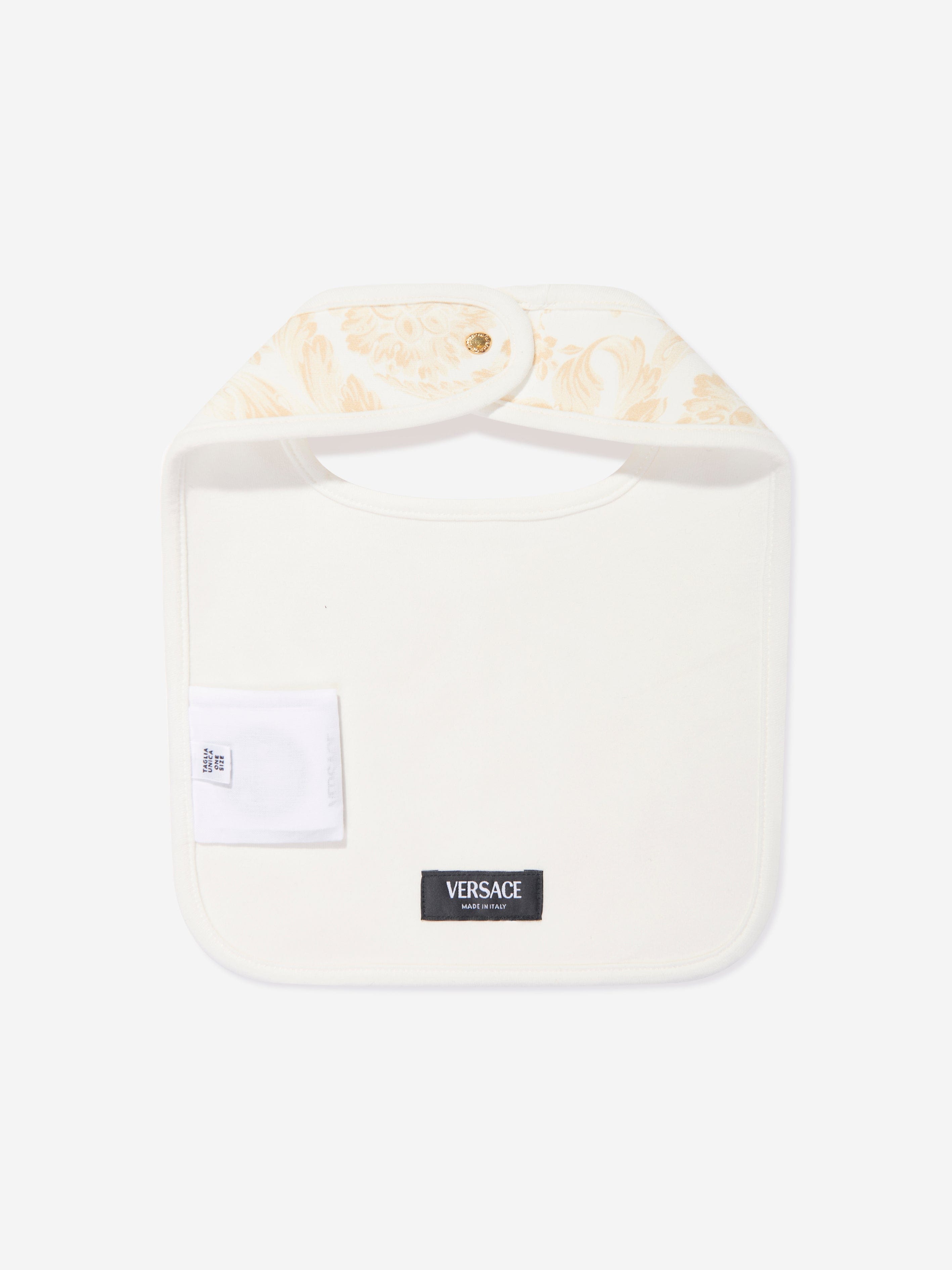 Versace Baby Barocco Bib in White