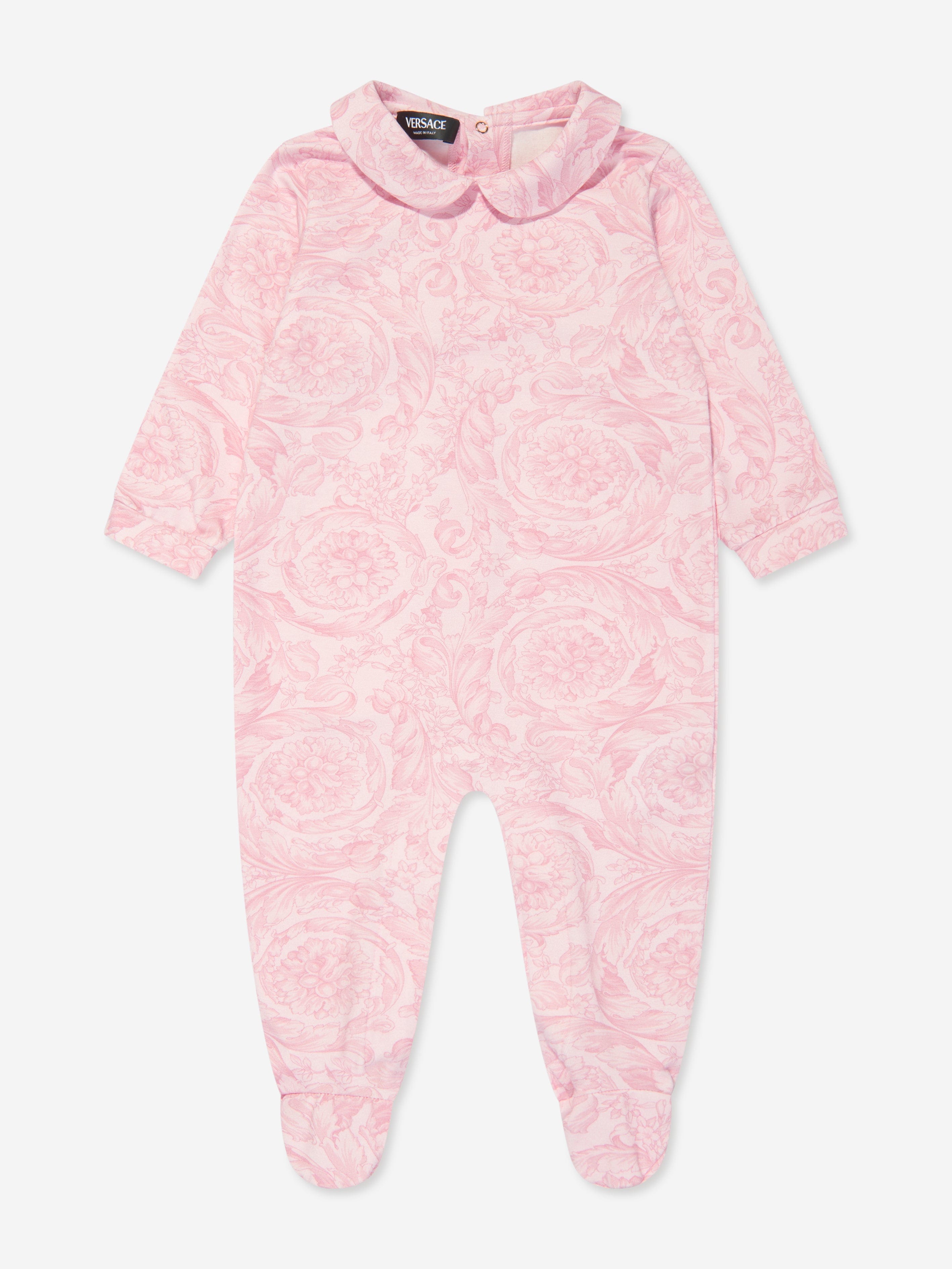 Versace Baby Girls Barocco Babygrow Gift Set in Pink