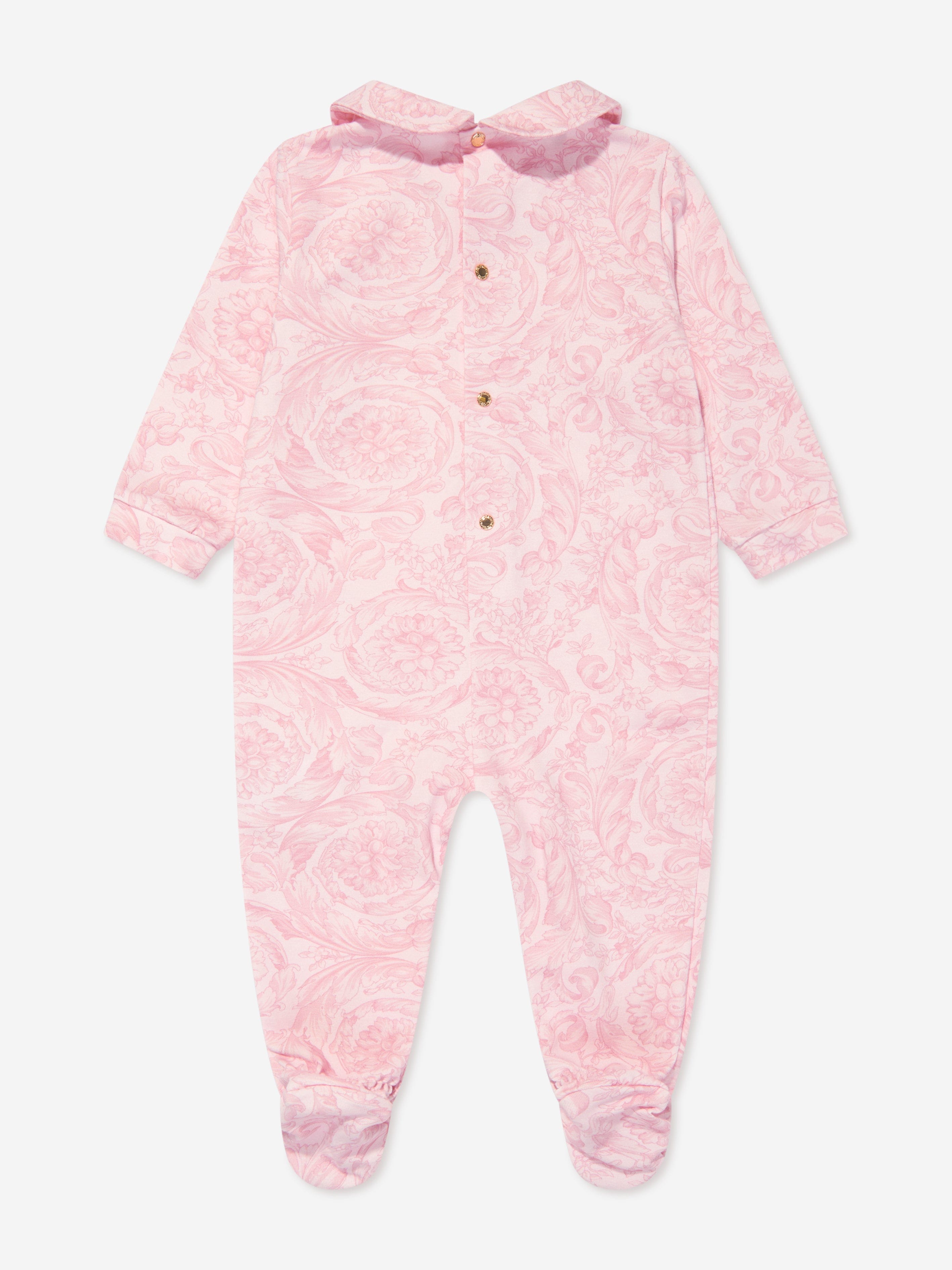 Versace Baby Girls Barocco Babygrow Gift Set in Pink