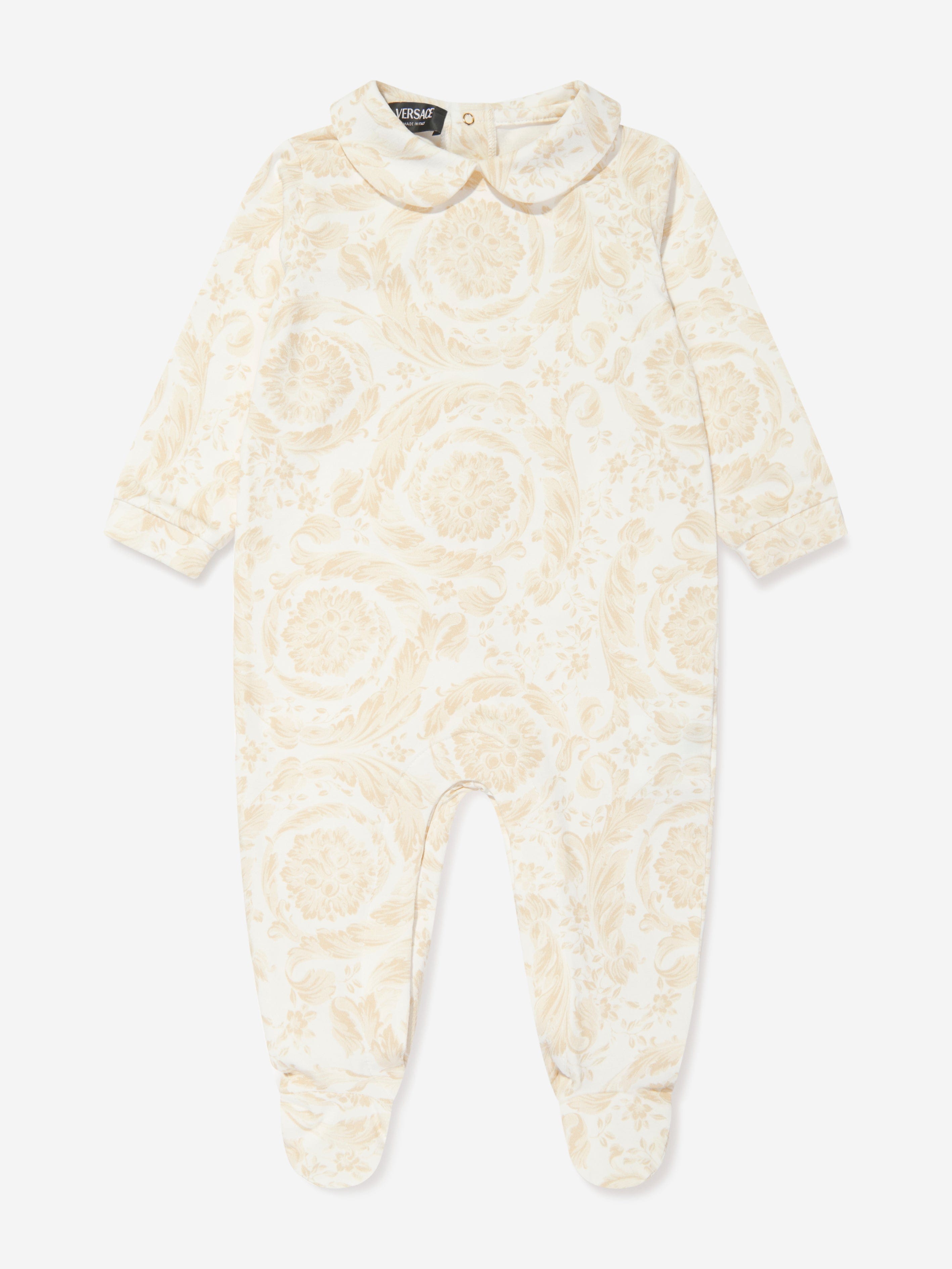 Versace Baby Barocco Babygrow Gift Set in Beige