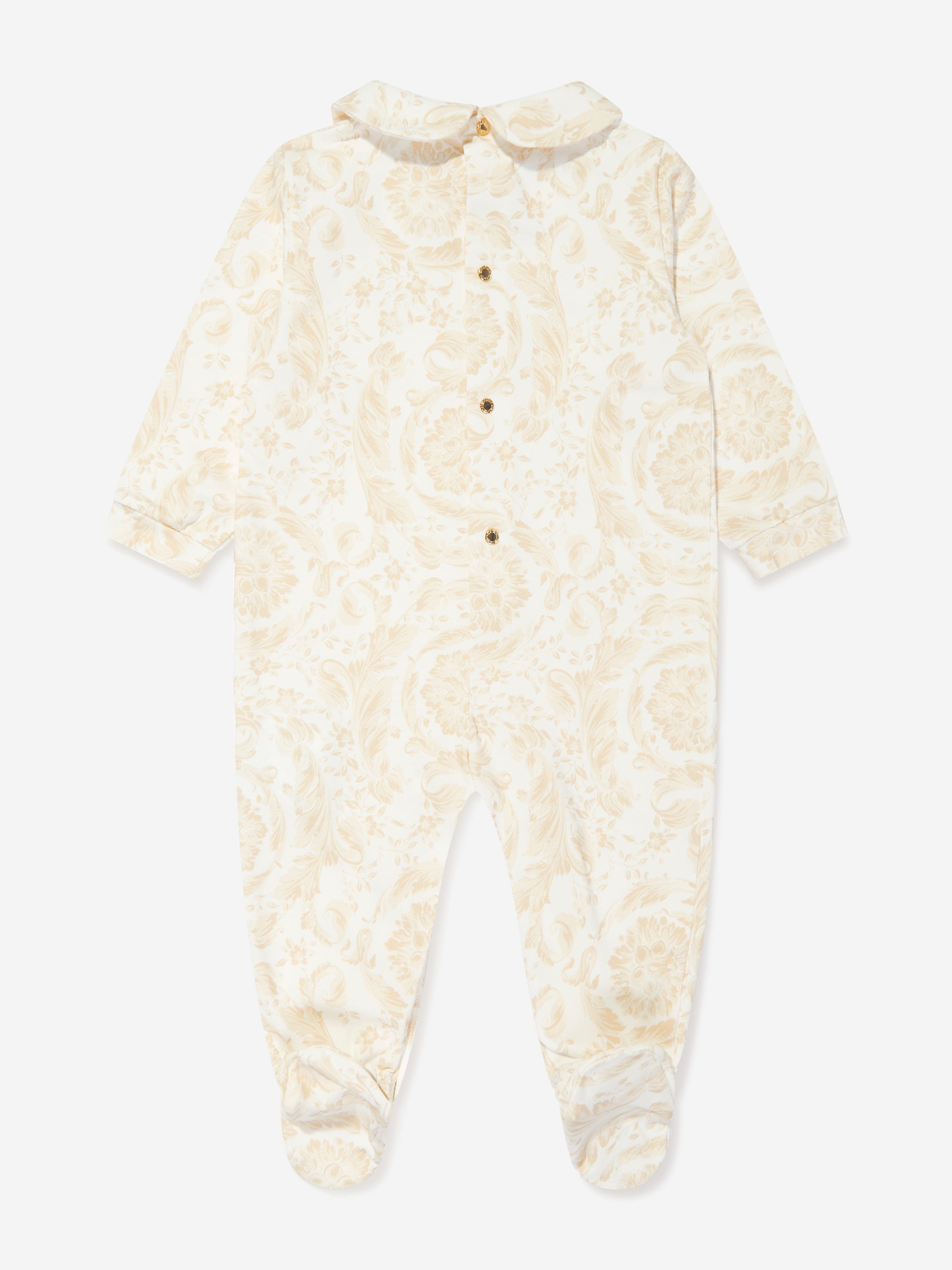 Versace Baby Barocco Babygrow Gift Set in Beige