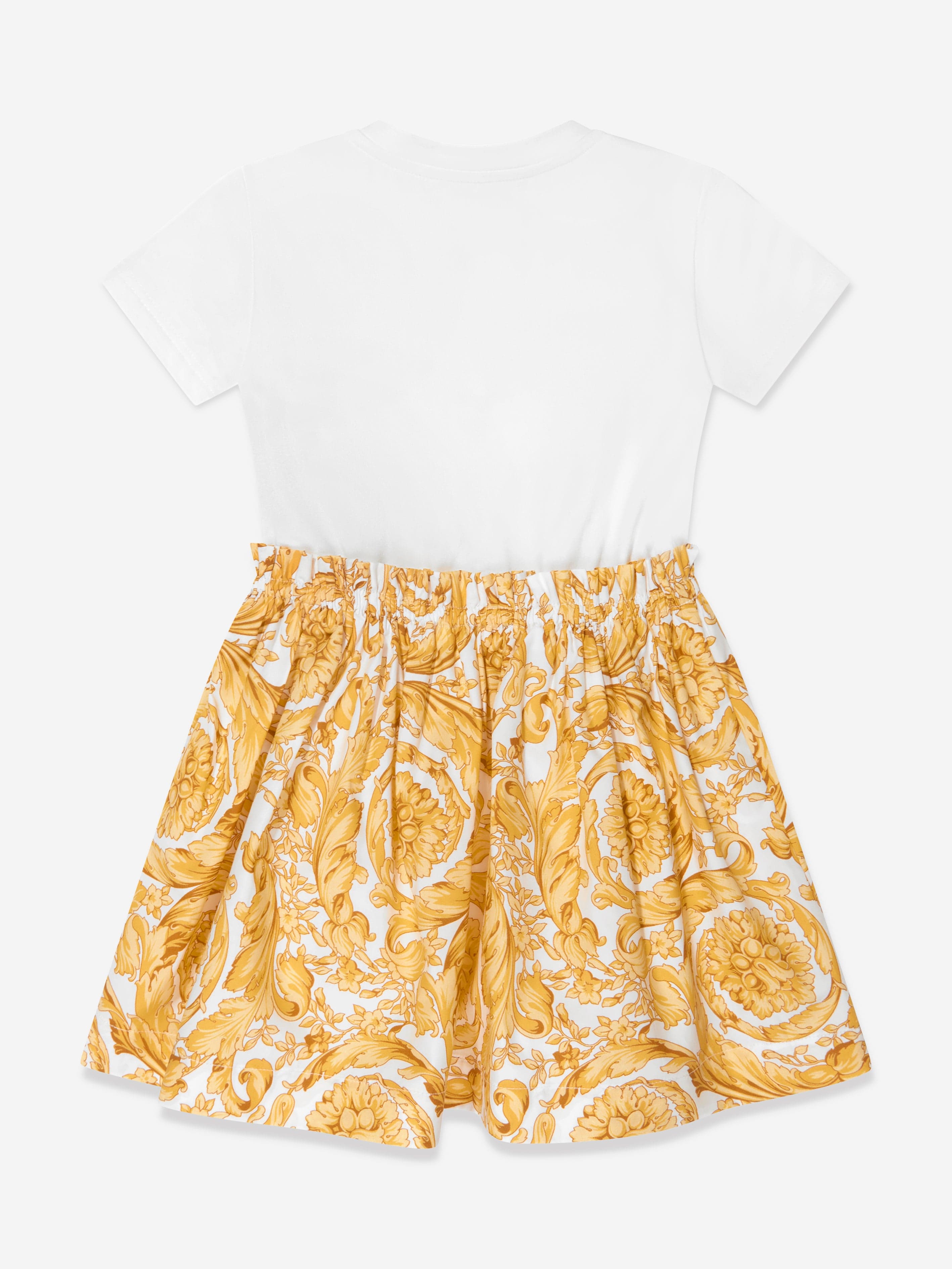 Versace Baby Girls Barocco Logo Jersey Dress in Gold