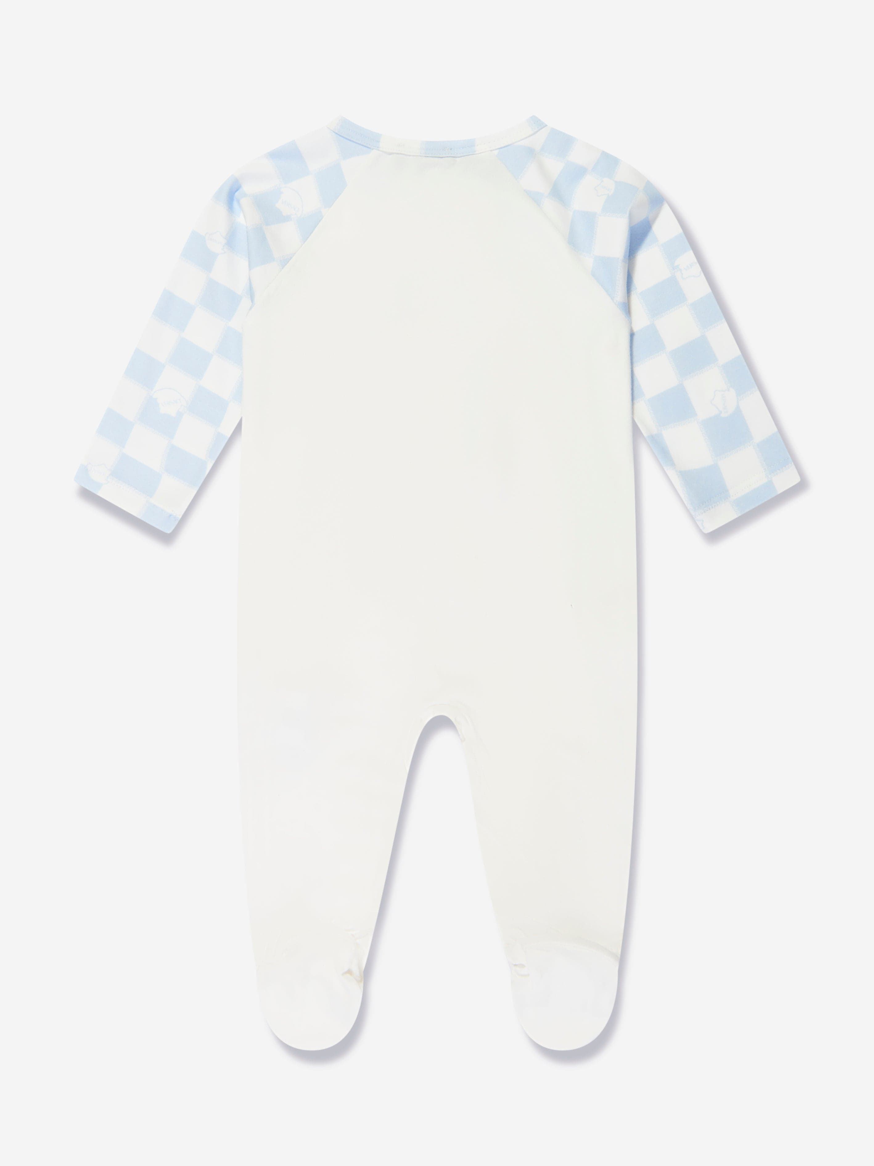 Versace Baby Boys Damier Medusa Babygrow in Blue