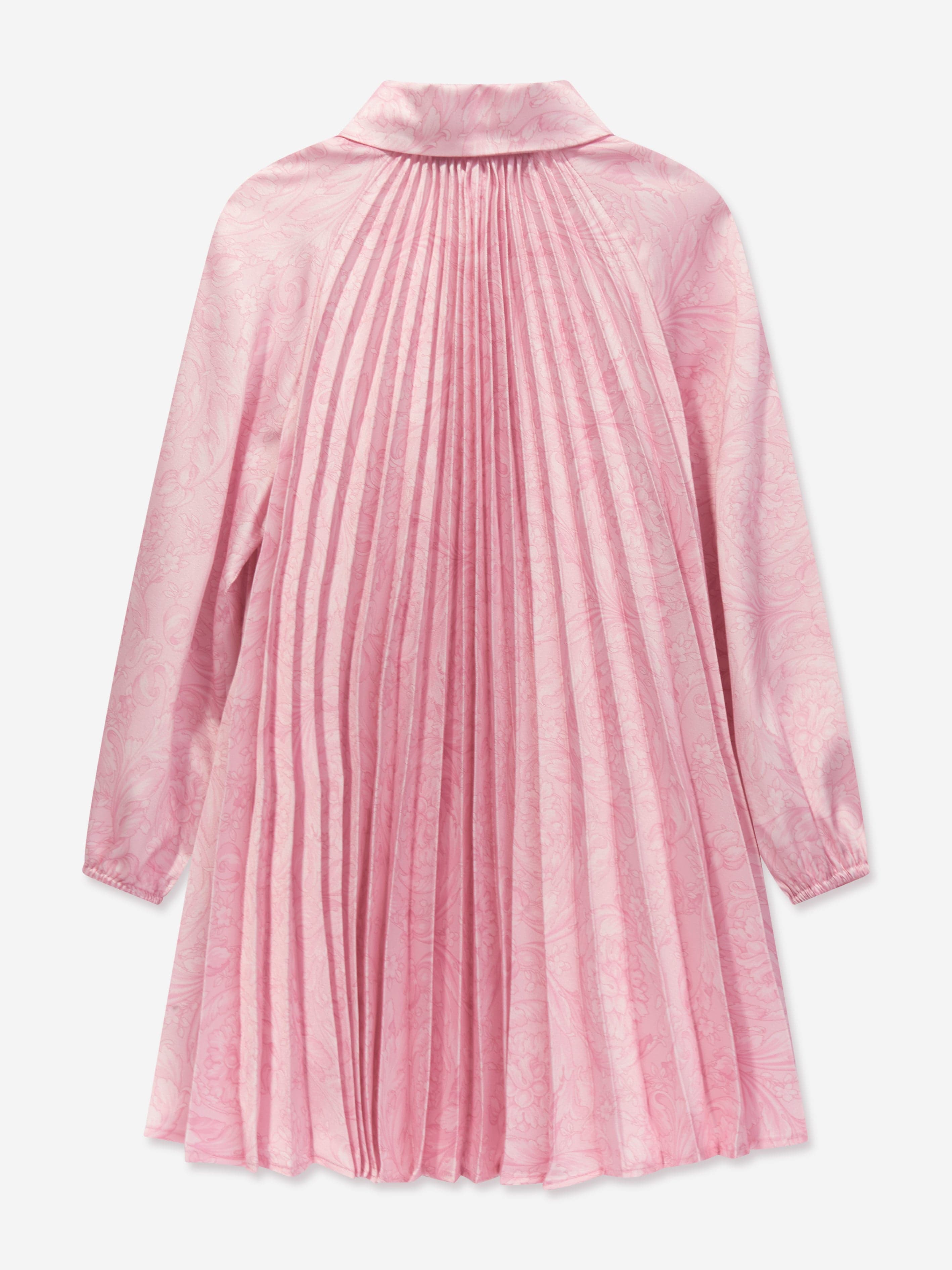 Versace Girls Barocco Shirt Dress in Pink