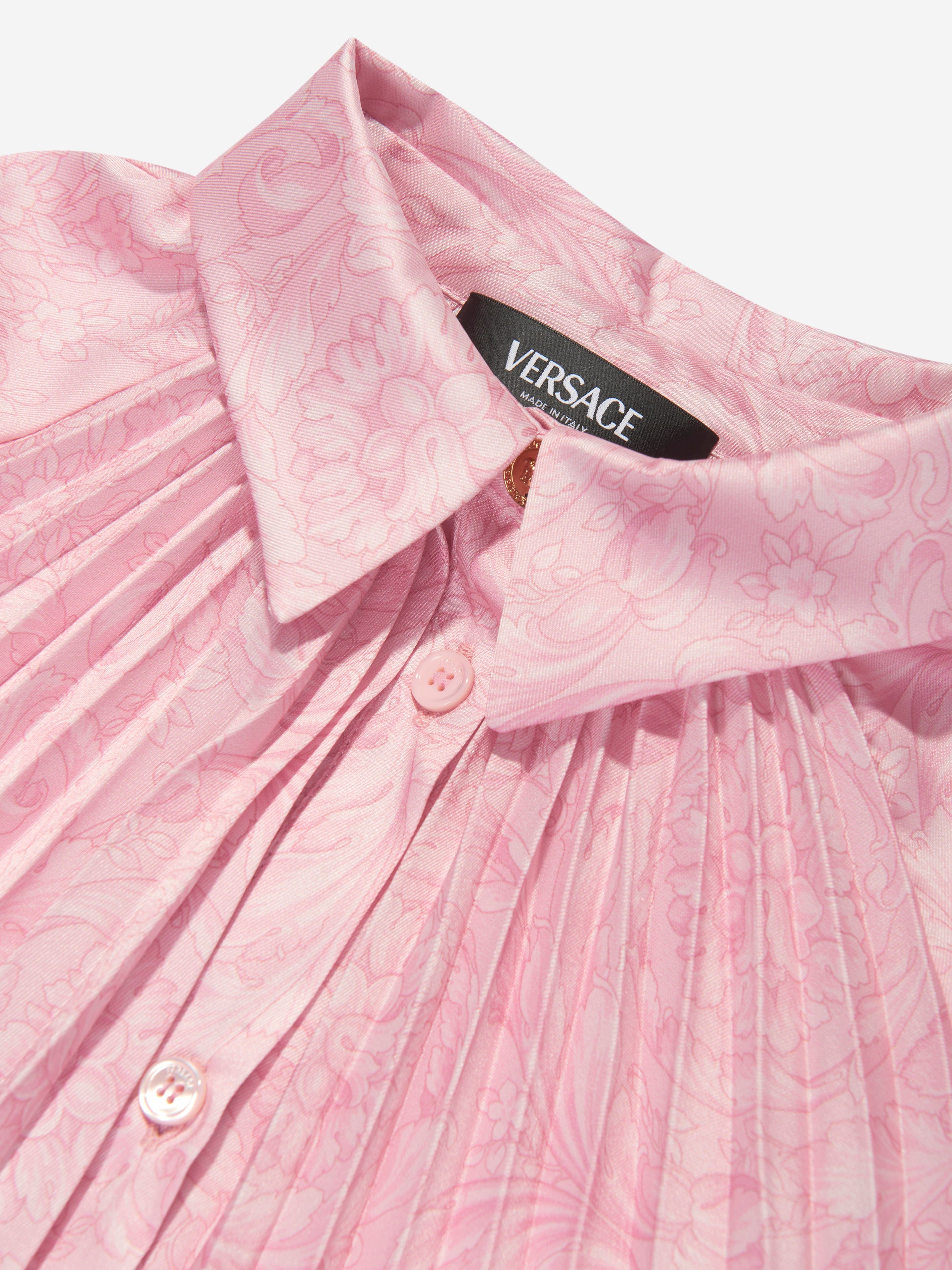 Versace Girls Barocco Shirt Dress in Pink