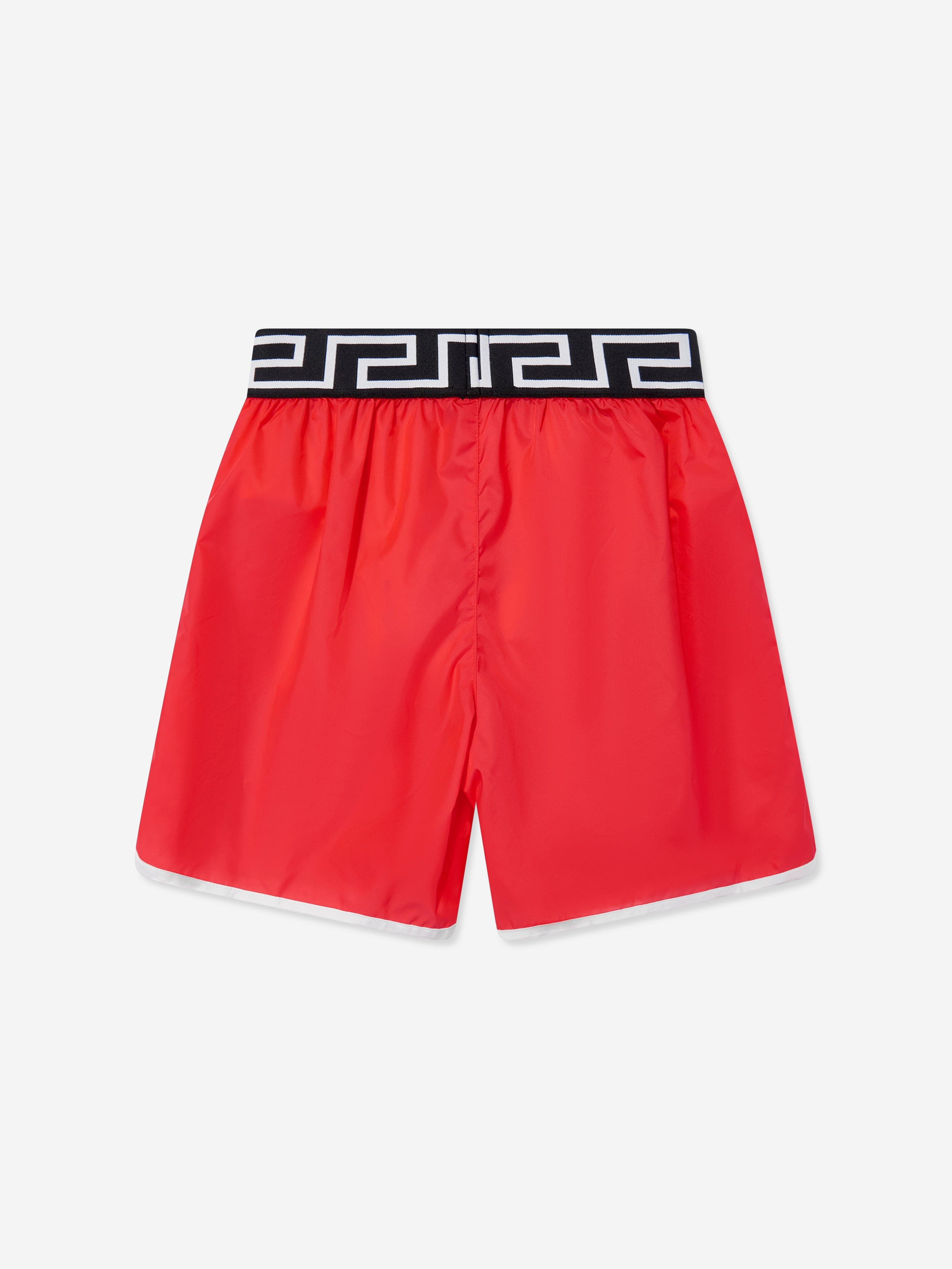 Versace Boys Anchor Crest Swim Shorts in Red