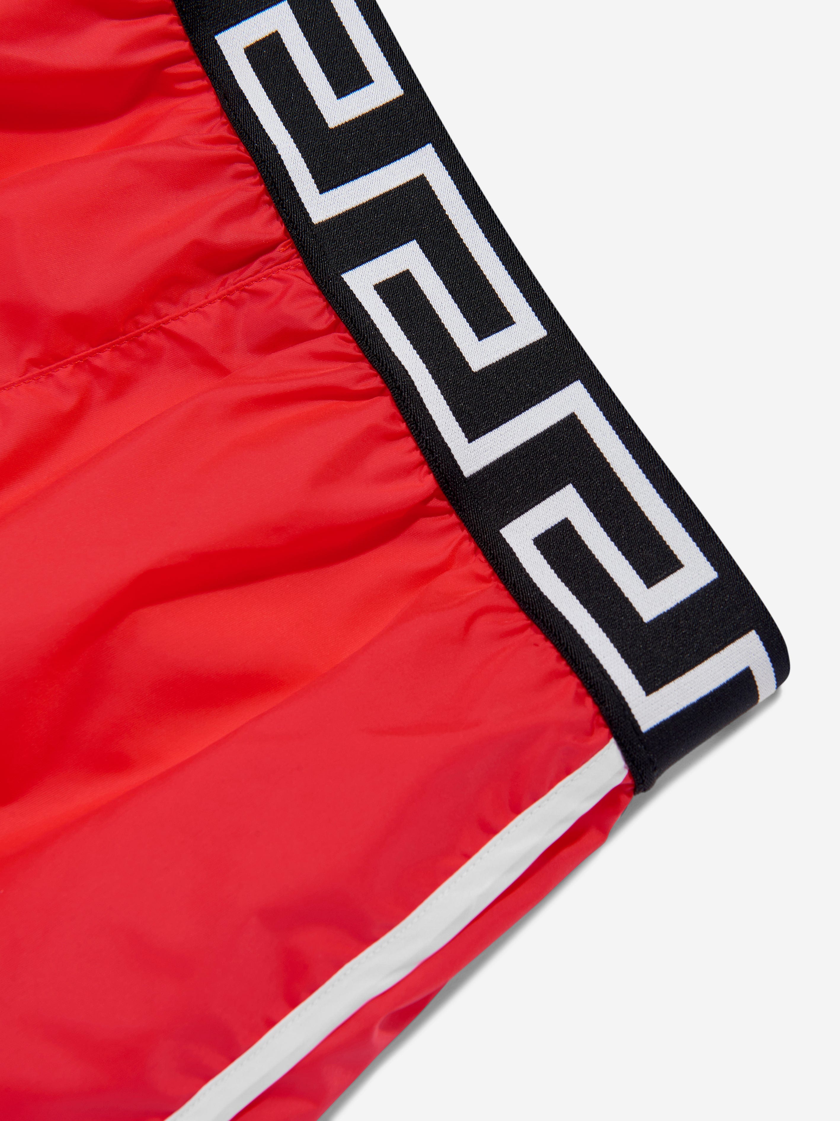 Versace Boys Anchor Crest Swim Shorts in Red