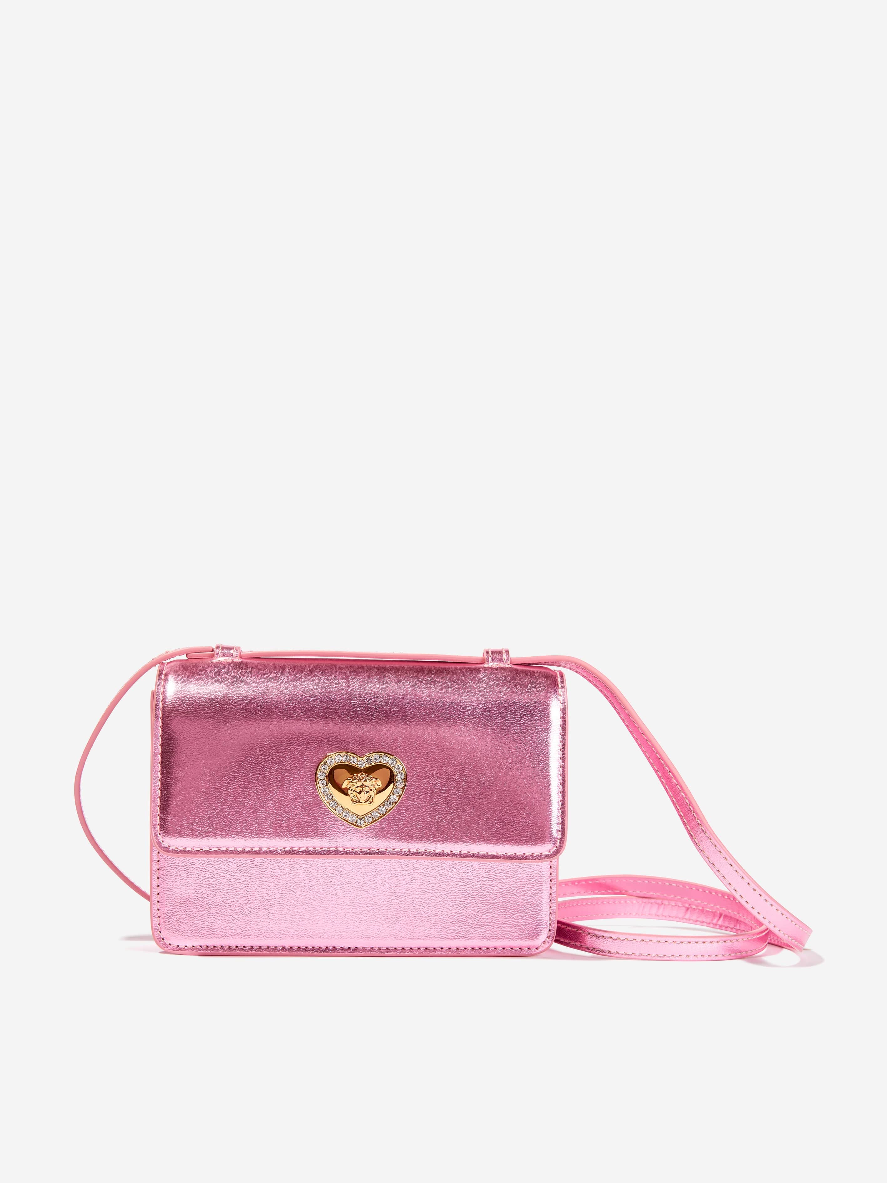 Versace Girls Medusa Heart Shoulder Bag in Pink