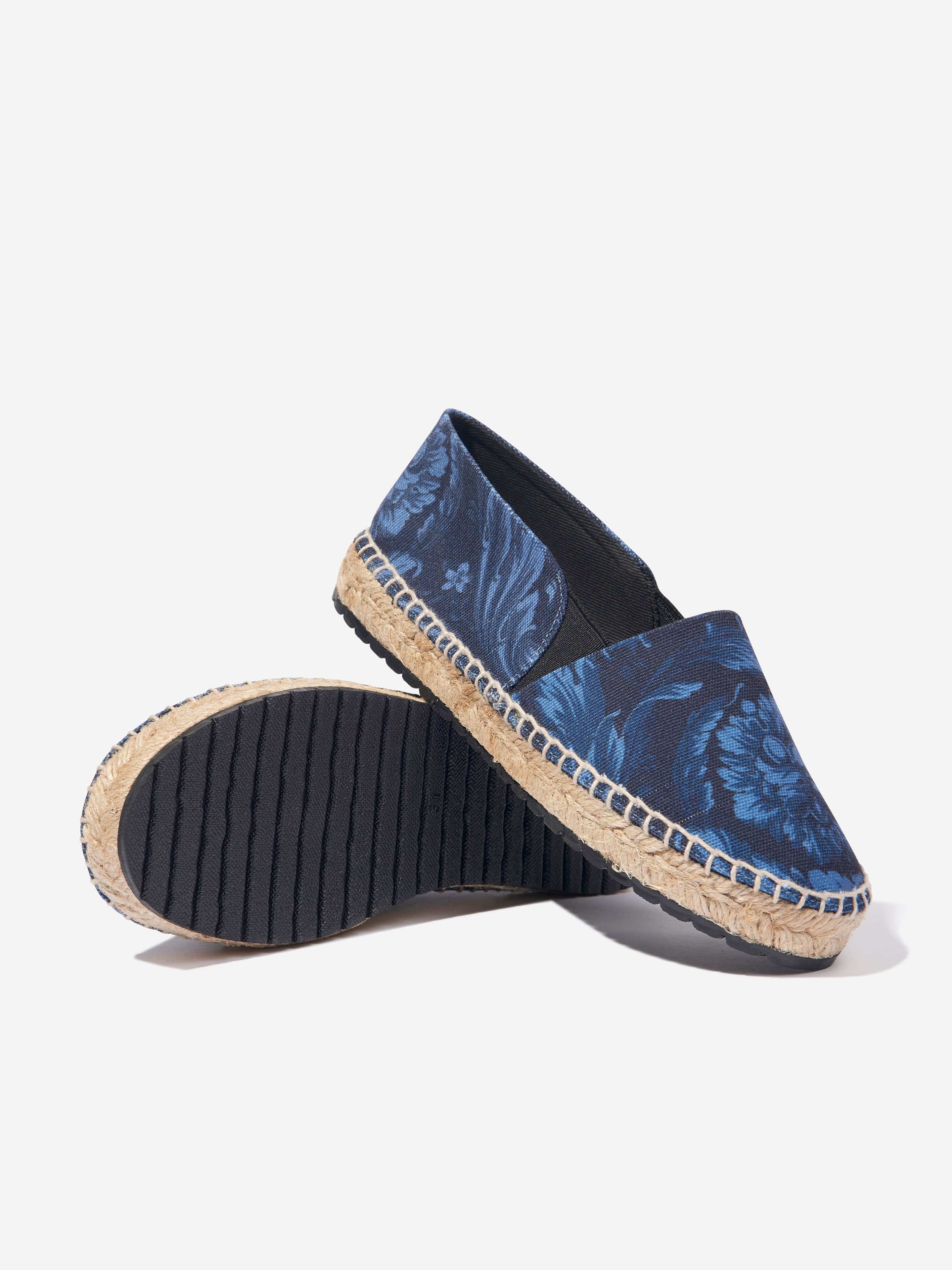 Versace Boys Barocco Espadrilles in Navy