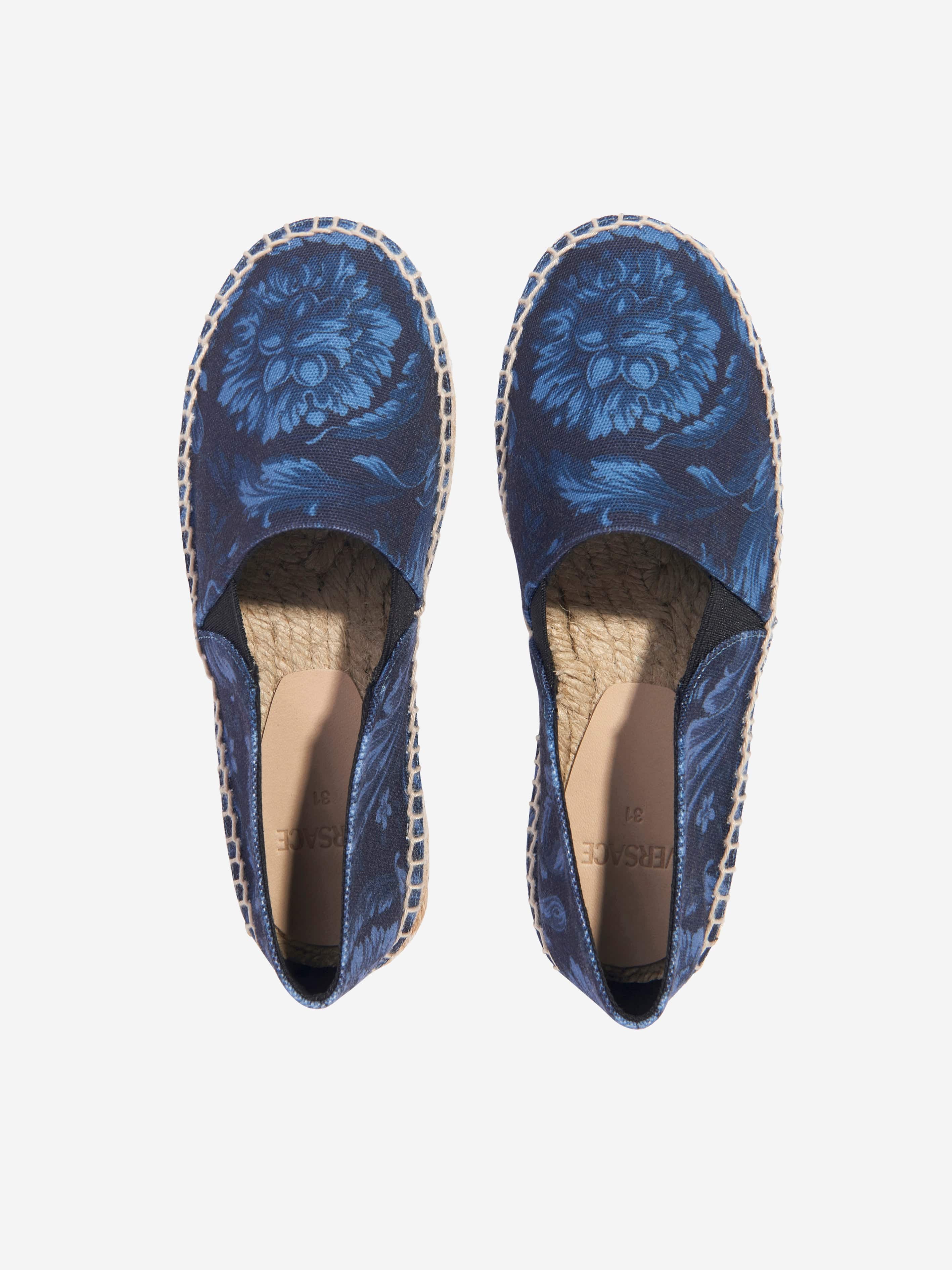 Versace Boys Barocco Espadrilles in Navy