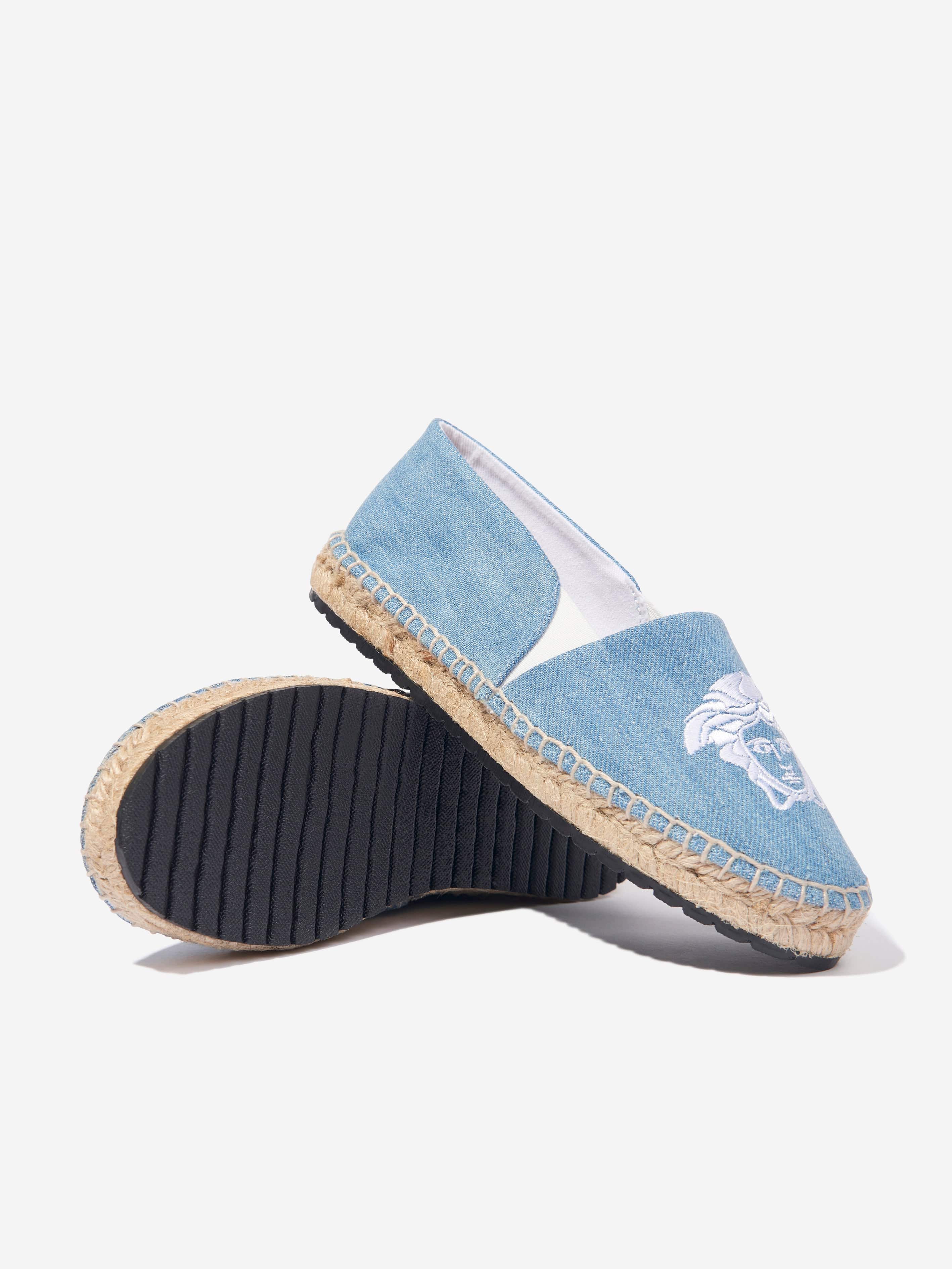 Versace Kids Denim Medusa Espadrilles in Blue