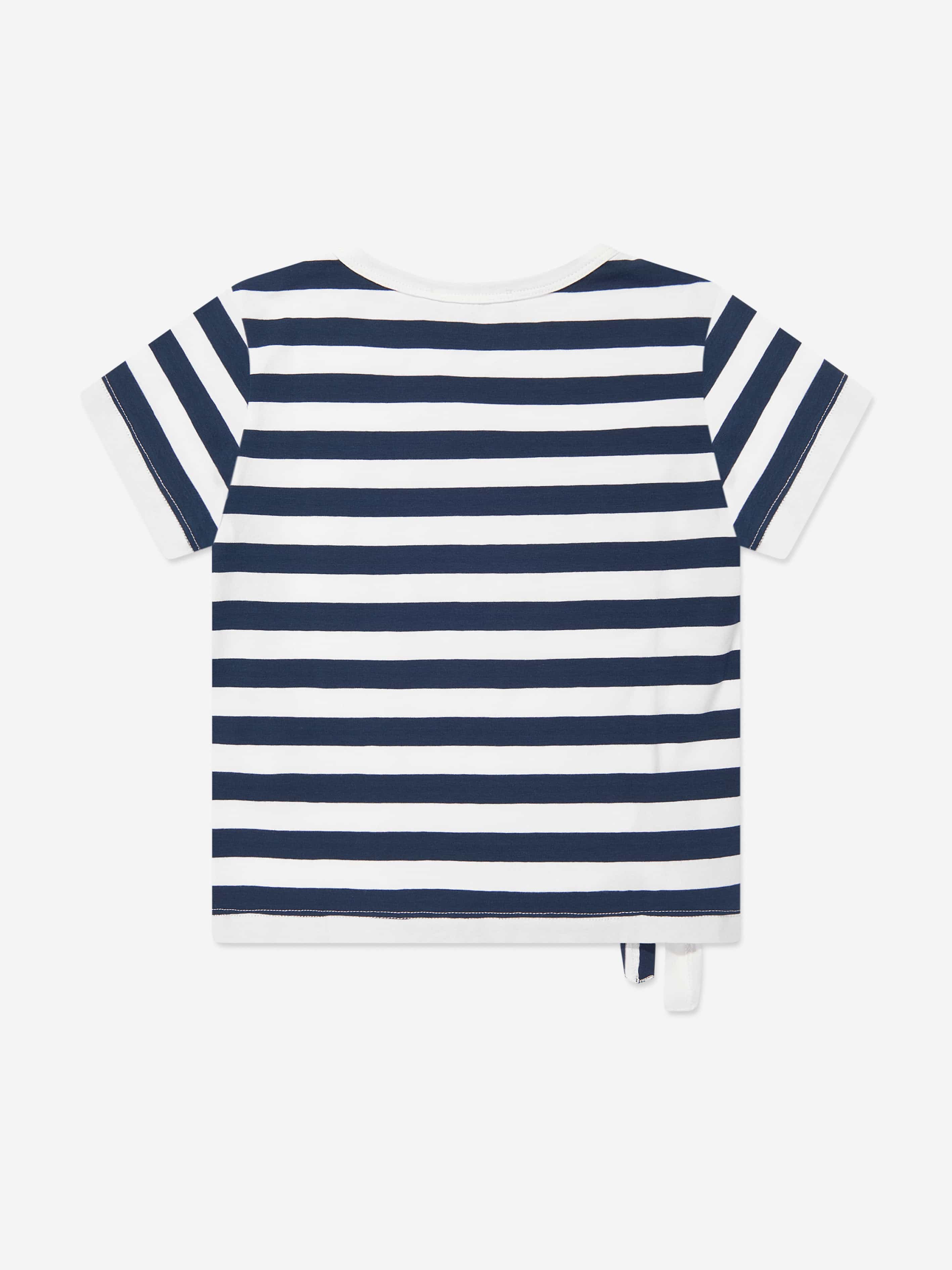 Versace Girls Striped Nautical T-Shirt in White