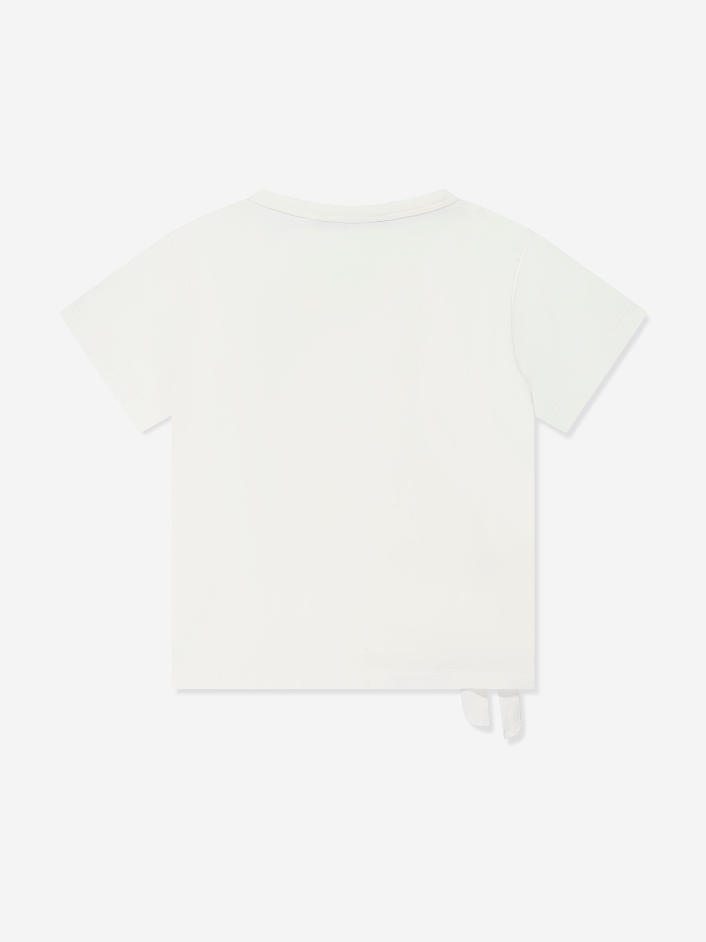 Versace Girls Diamante Logo T-Shirt in White