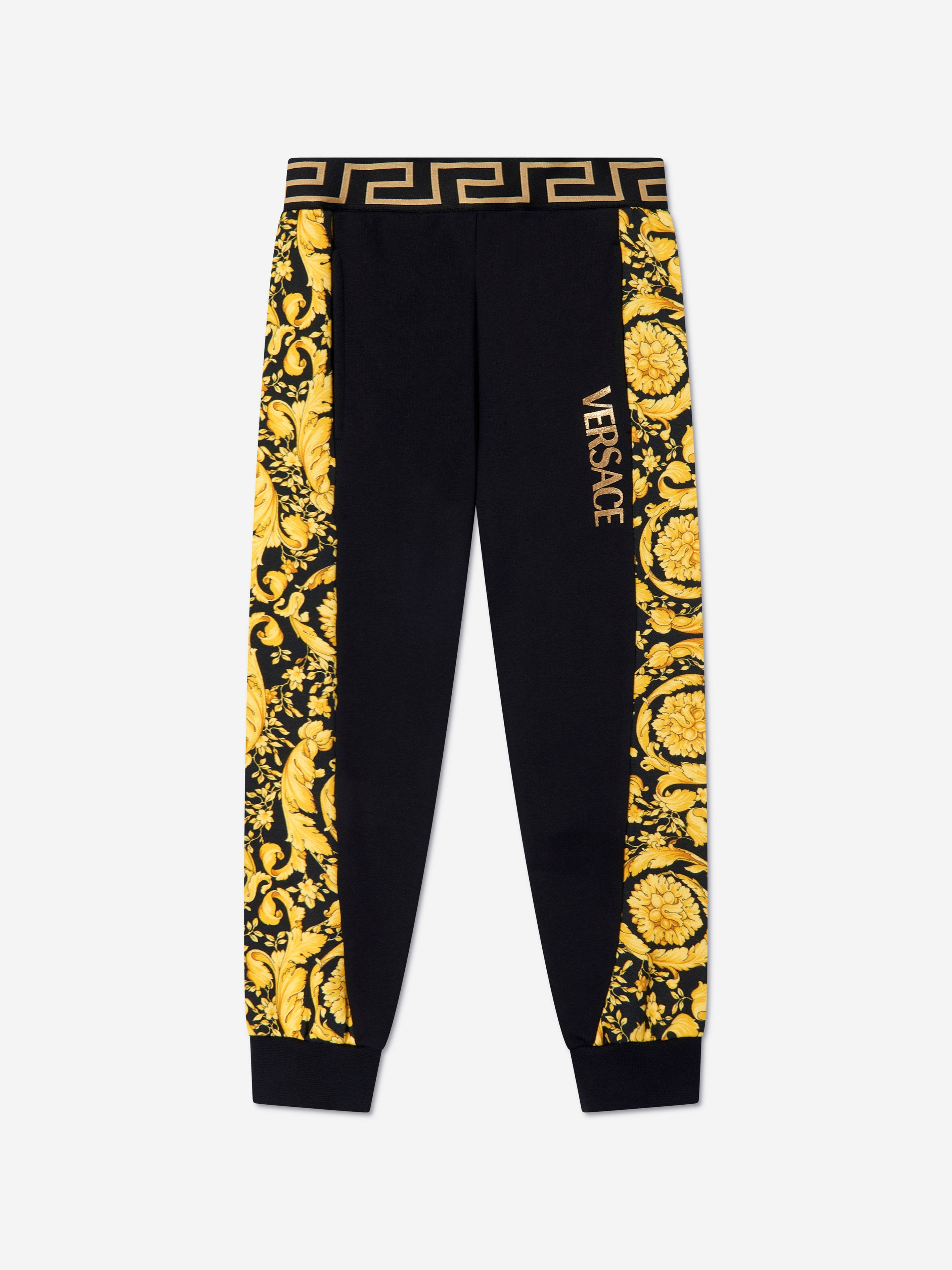 Versace Boys Barocco Logo Joggers in Black