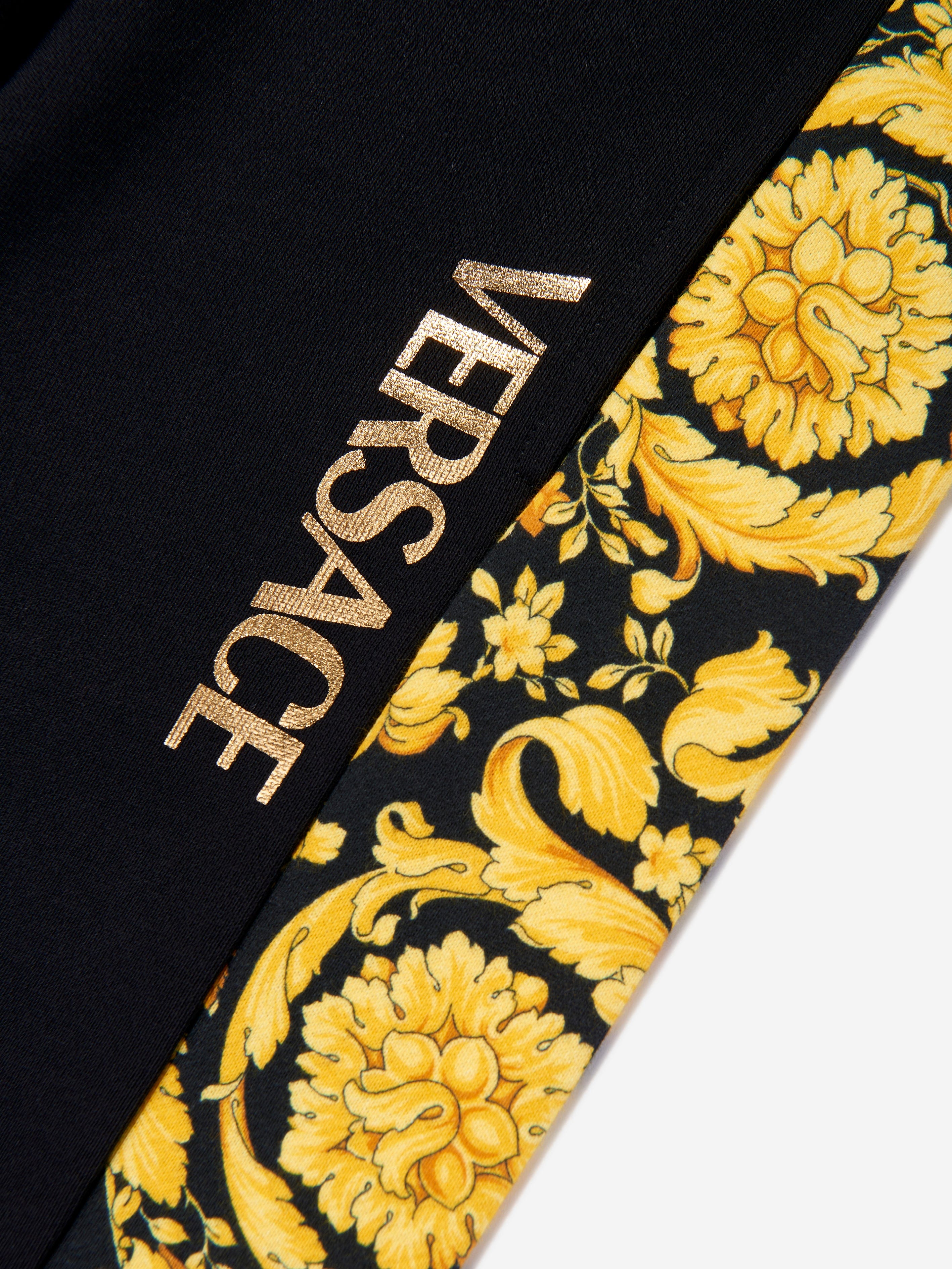 Versace Boys Barocco Logo Joggers in Black